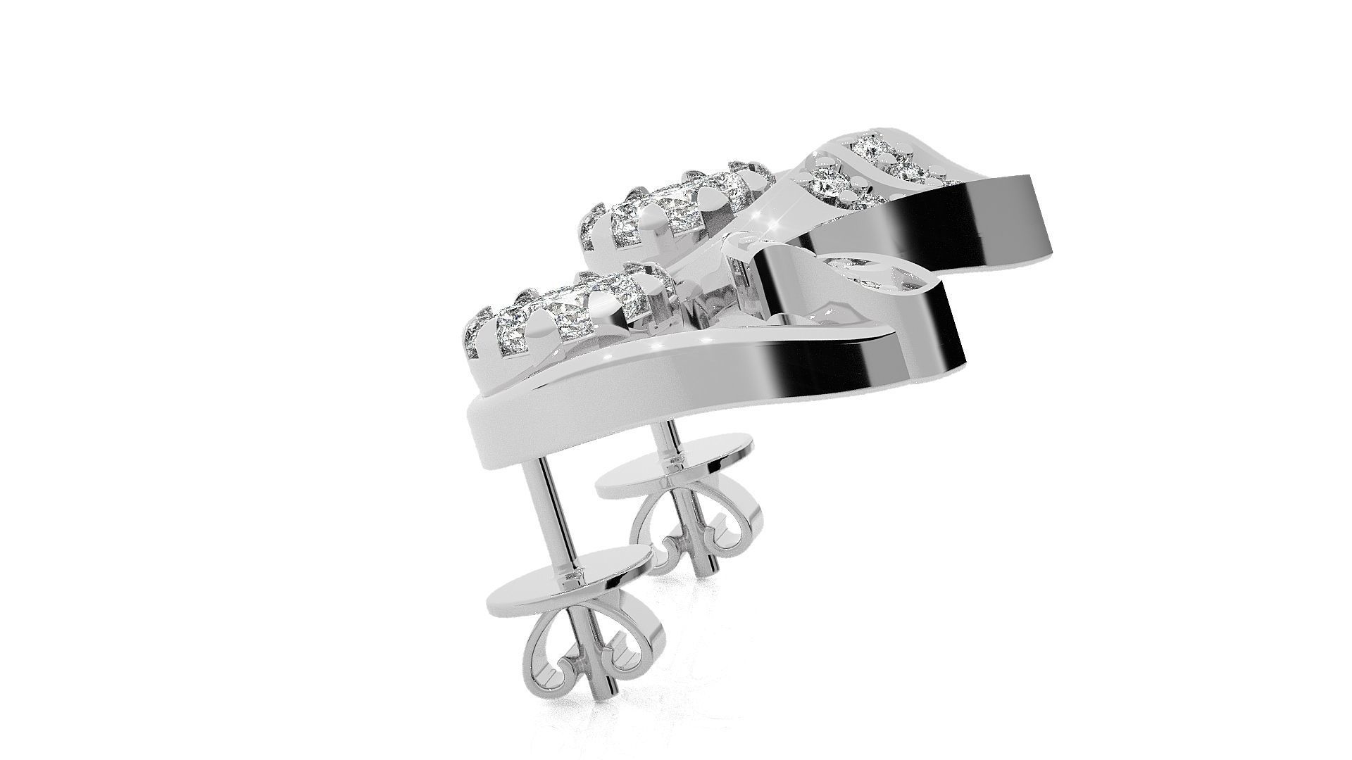 High Jewelry Pendant Earrings Set 3dm stl obj mtl gltf glb 3D print model_15