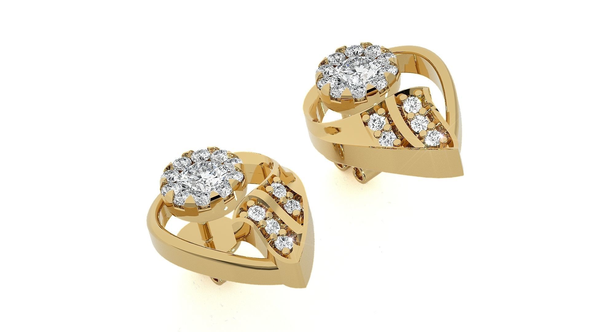 High Jewelry Pendant Earrings Set 3dm stl obj mtl gltf glb 3D print model_20