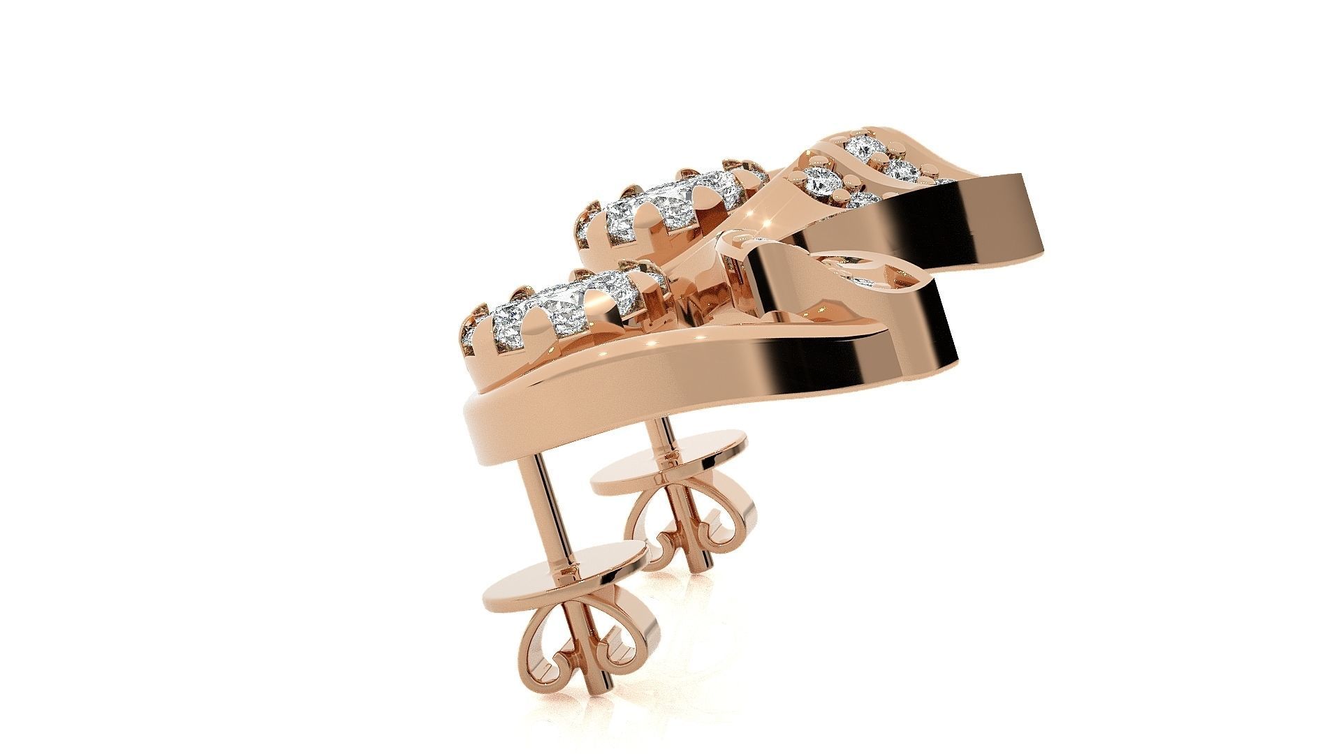 High Jewelry Pendant Earrings Set 3dm stl obj mtl gltf glb 3D print model_9