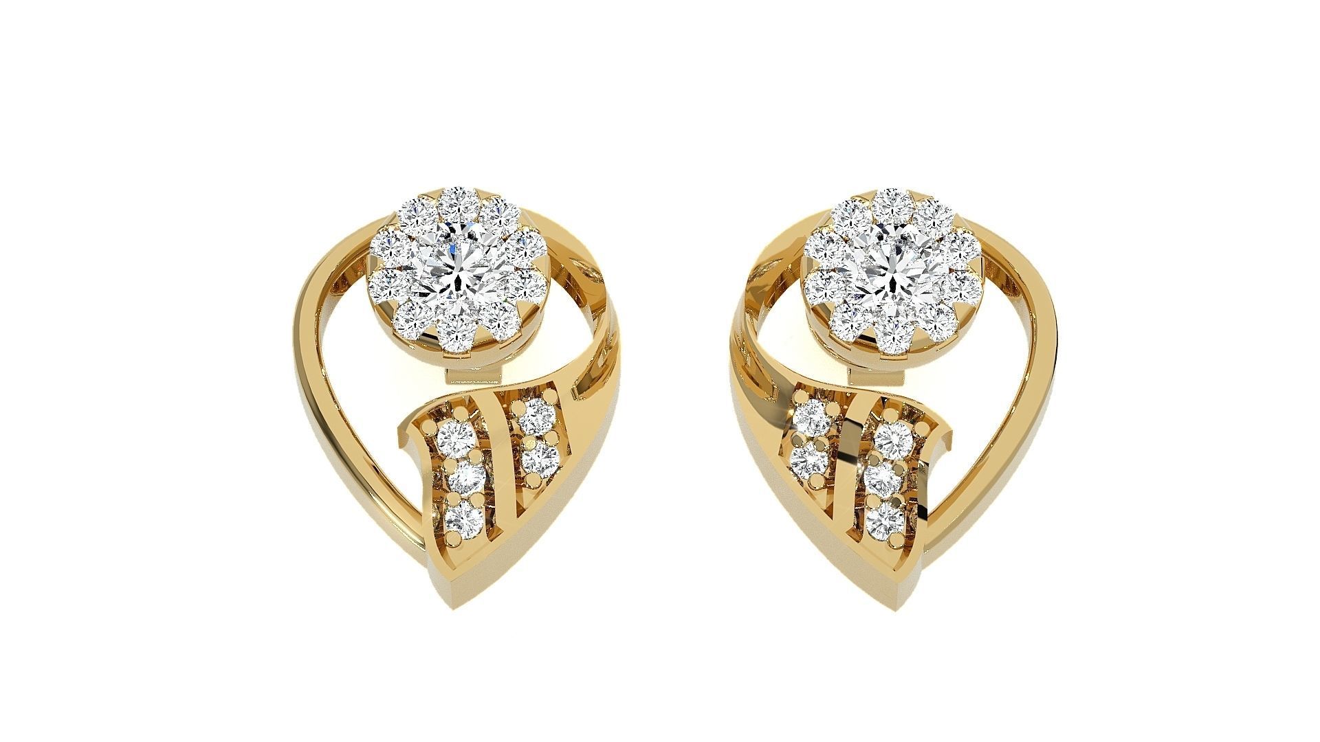 High Jewelry Pendant Earrings Set 3dm stl obj mtl gltf glb 3D print model_18