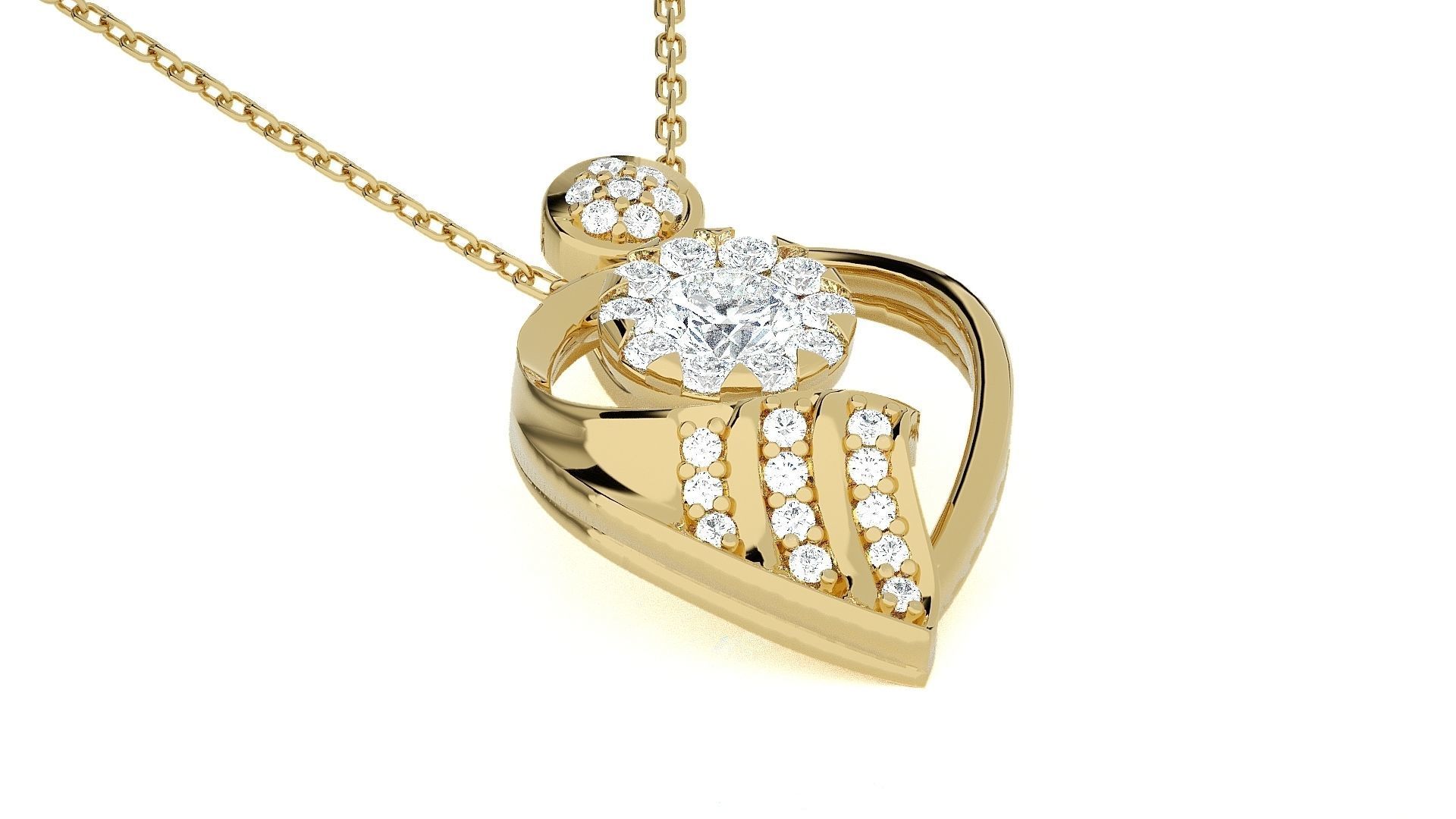 High Jewelry Pendant Earrings Set 3dm stl obj mtl gltf glb 3D print model_22