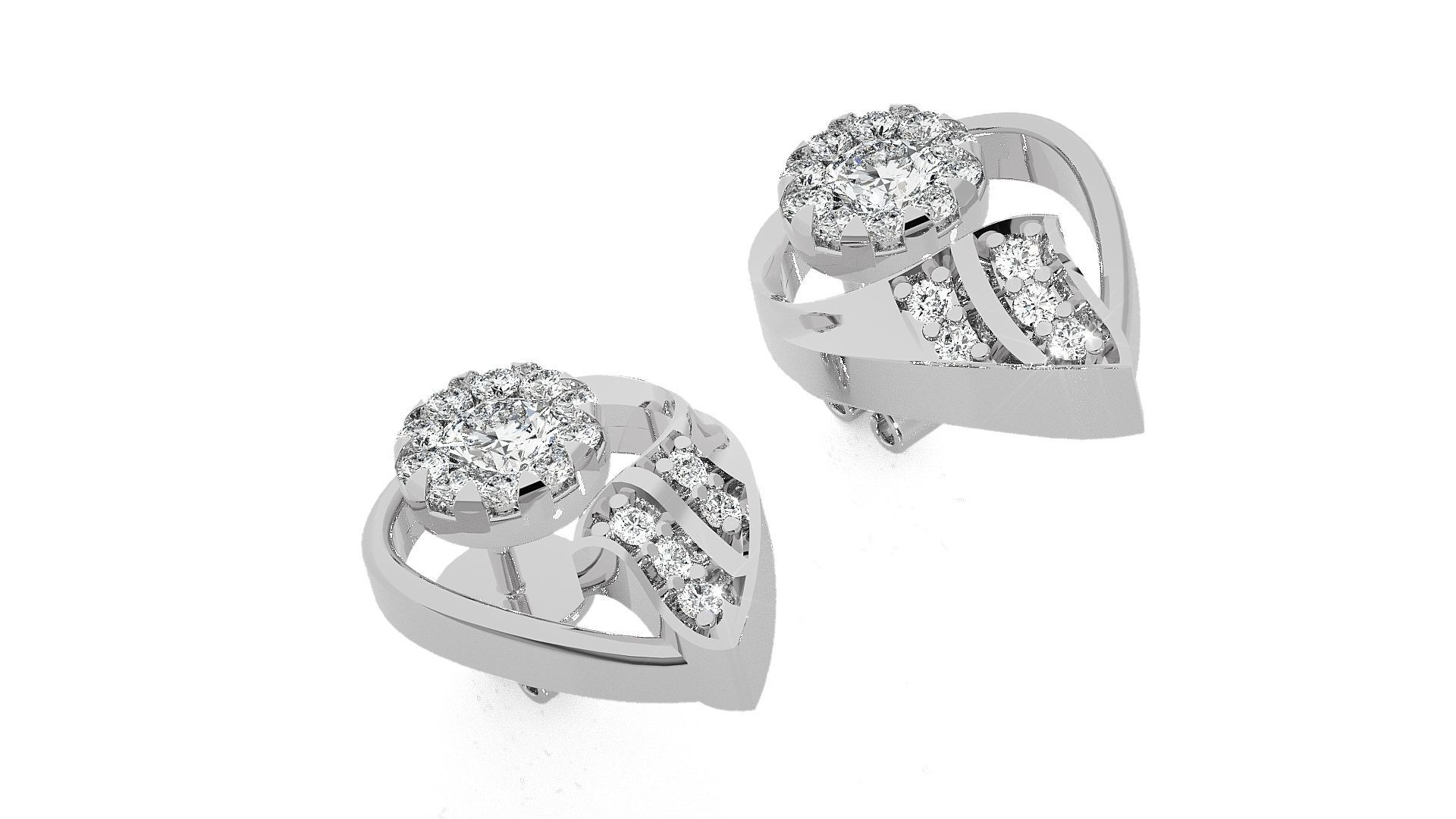 High Jewelry Pendant Earrings Set 3dm stl obj mtl gltf glb 3D print model_13