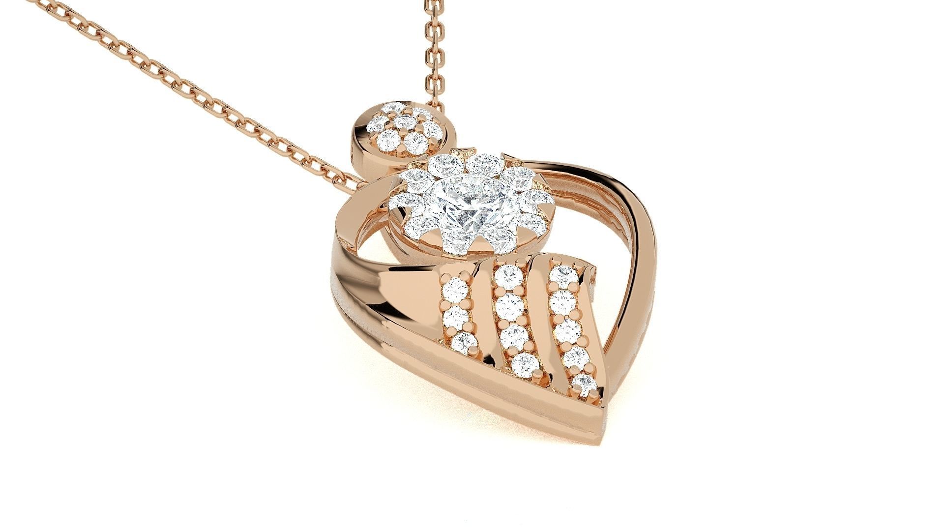 High Jewelry Pendant Earrings Set 3dm stl obj mtl gltf glb 3D print model_8