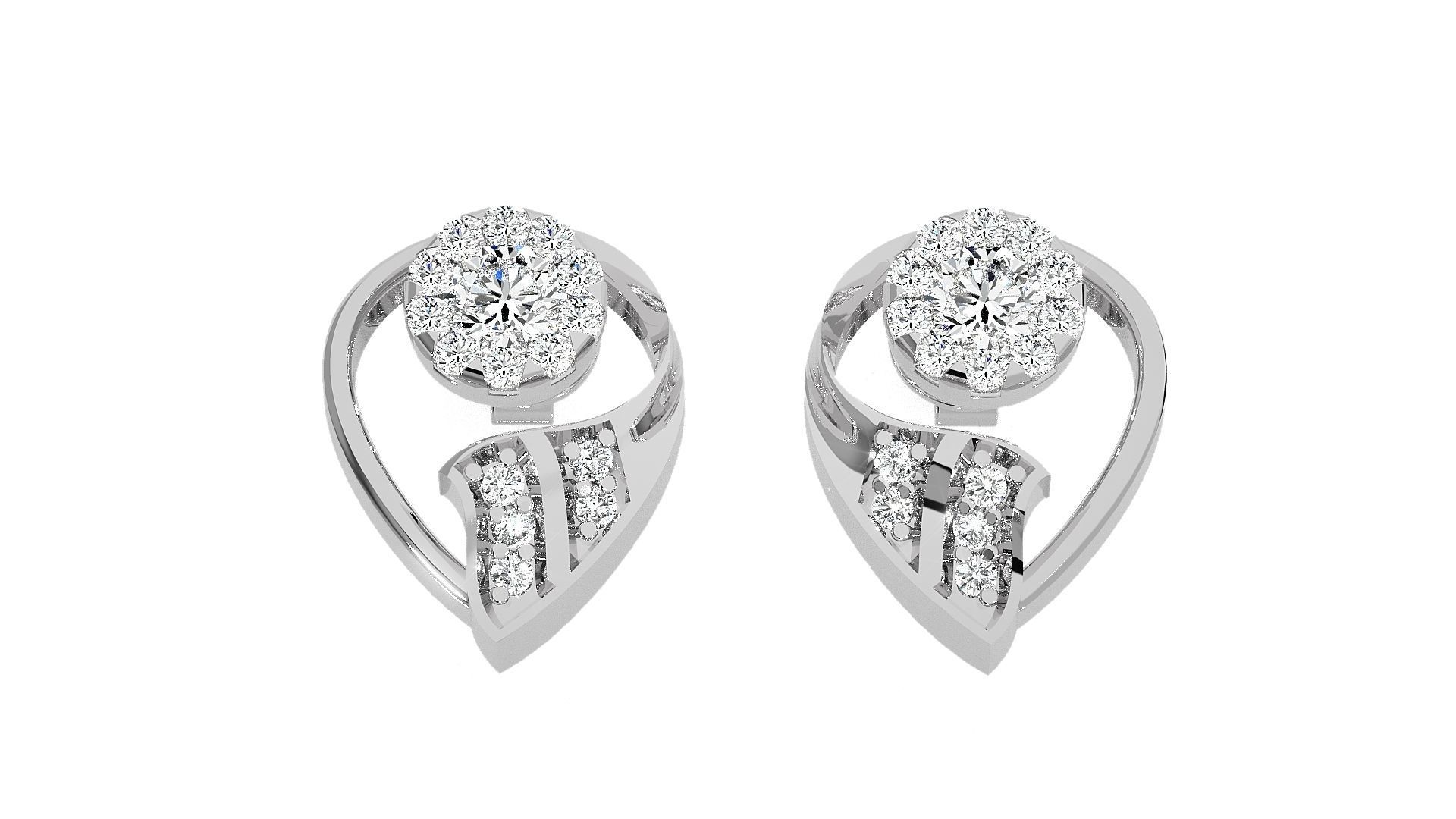 High Jewelry Pendant Earrings Set 3dm stl obj mtl gltf glb 3D print model_11