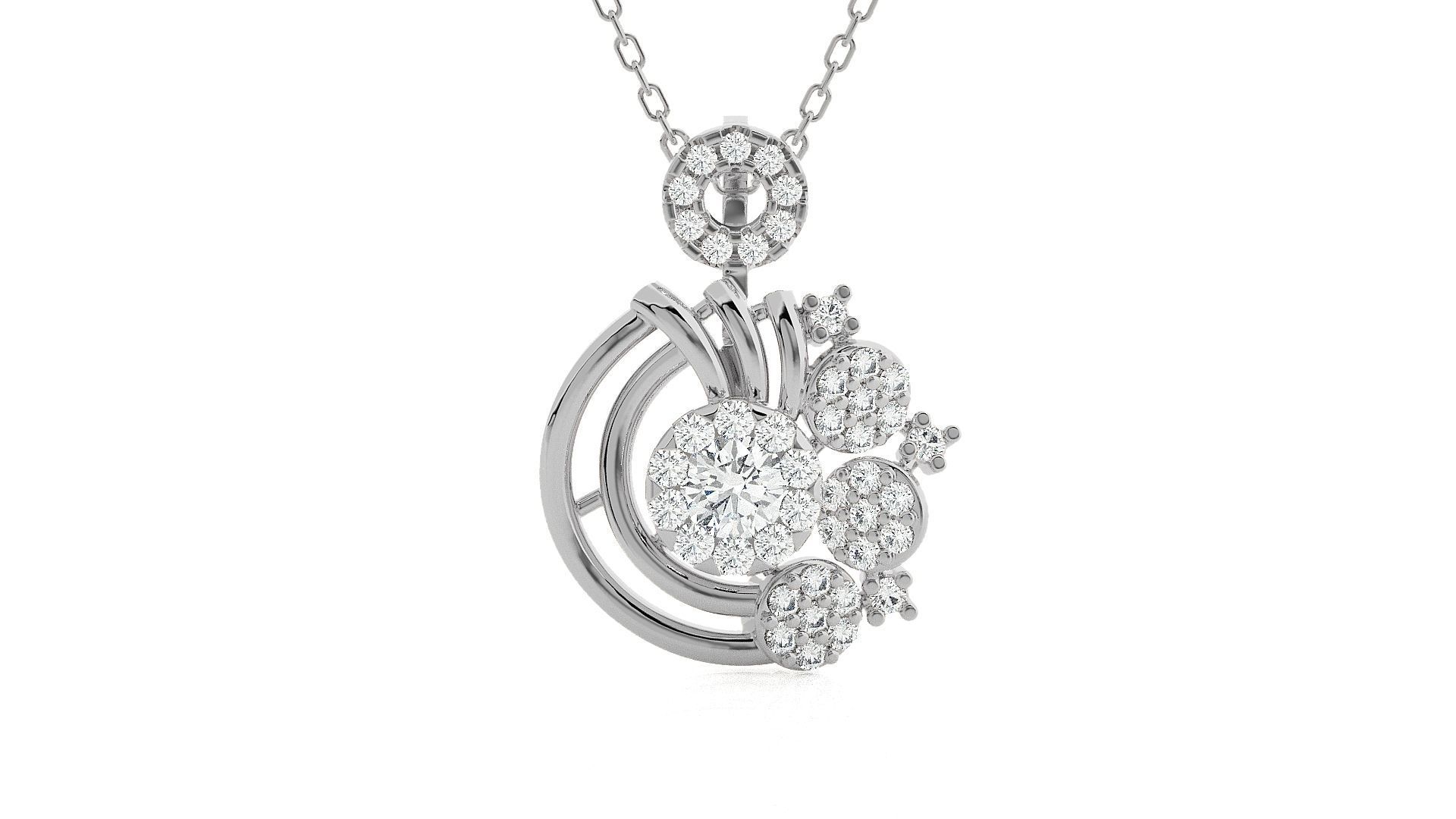 Solitaire Light wt Pendant Earrings Set 3dm stl obj mtl gltf 3D print model_9