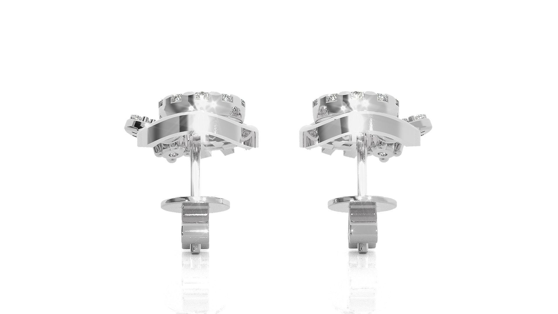 Solitaire Light wt Pendant Earrings Set 3dm stl obj mtl gltf 3D print model_13