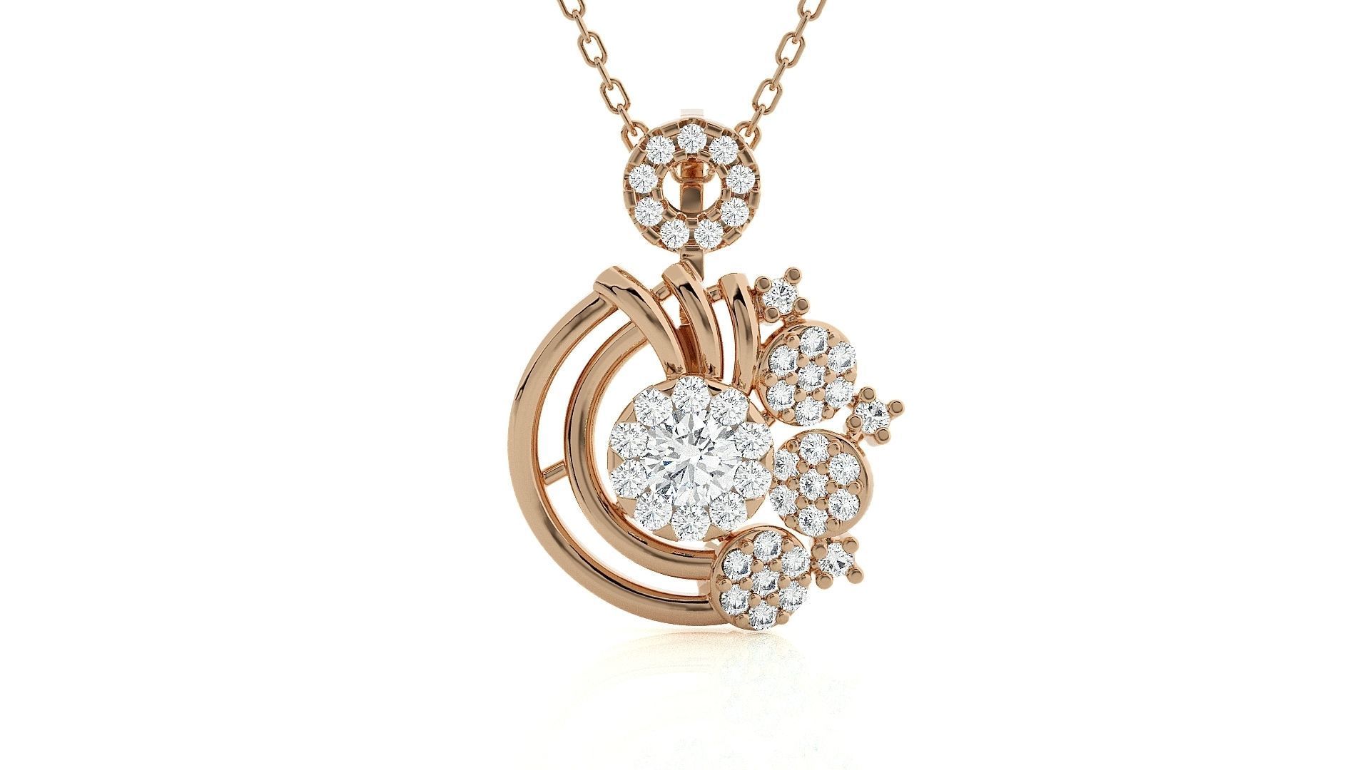 Solitaire Light wt Pendant Earrings Set 3dm stl obj mtl gltf 3D print model_1