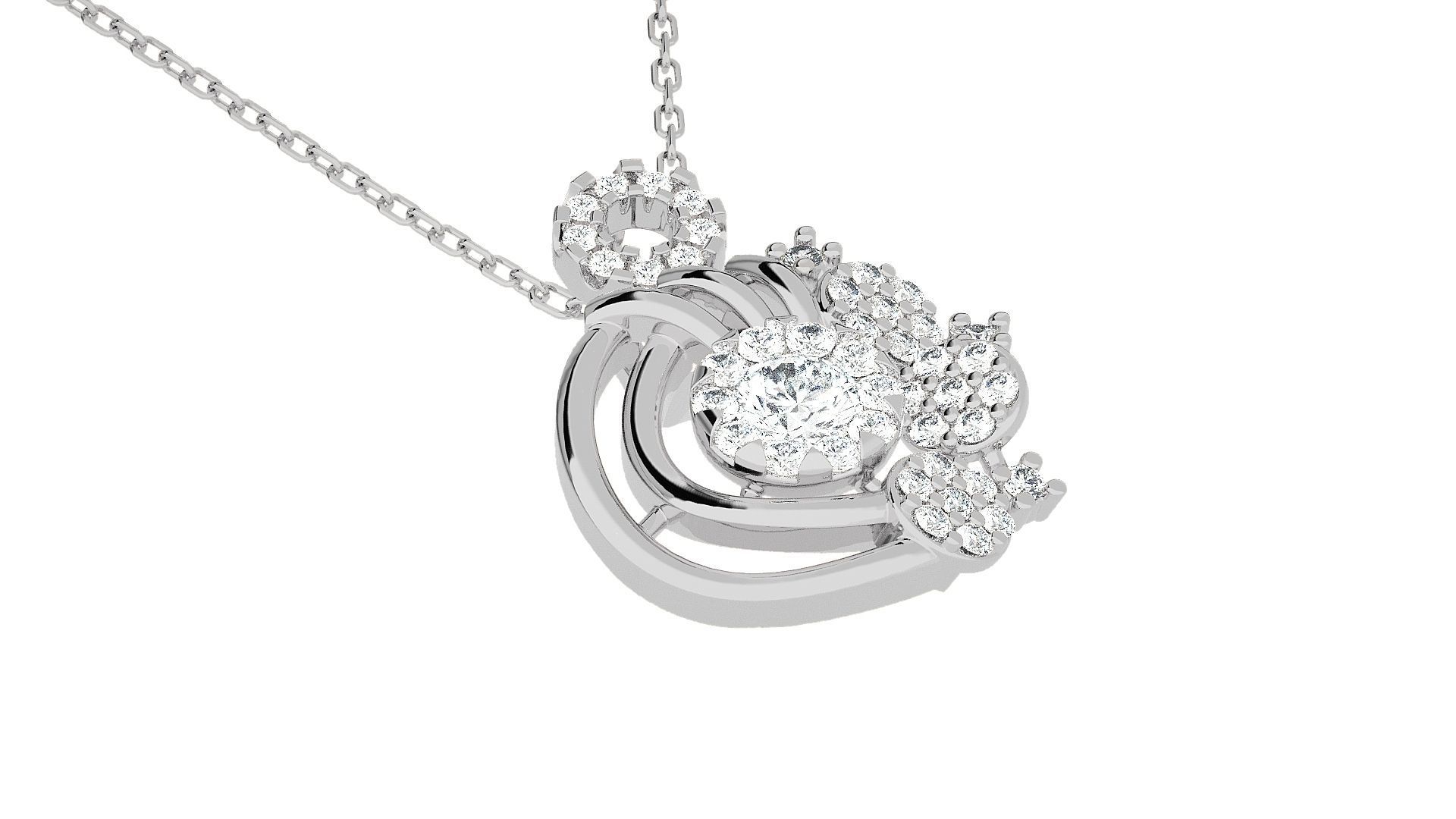 Solitaire Light wt Pendant Earrings Set 3dm stl obj mtl gltf 3D print model_14