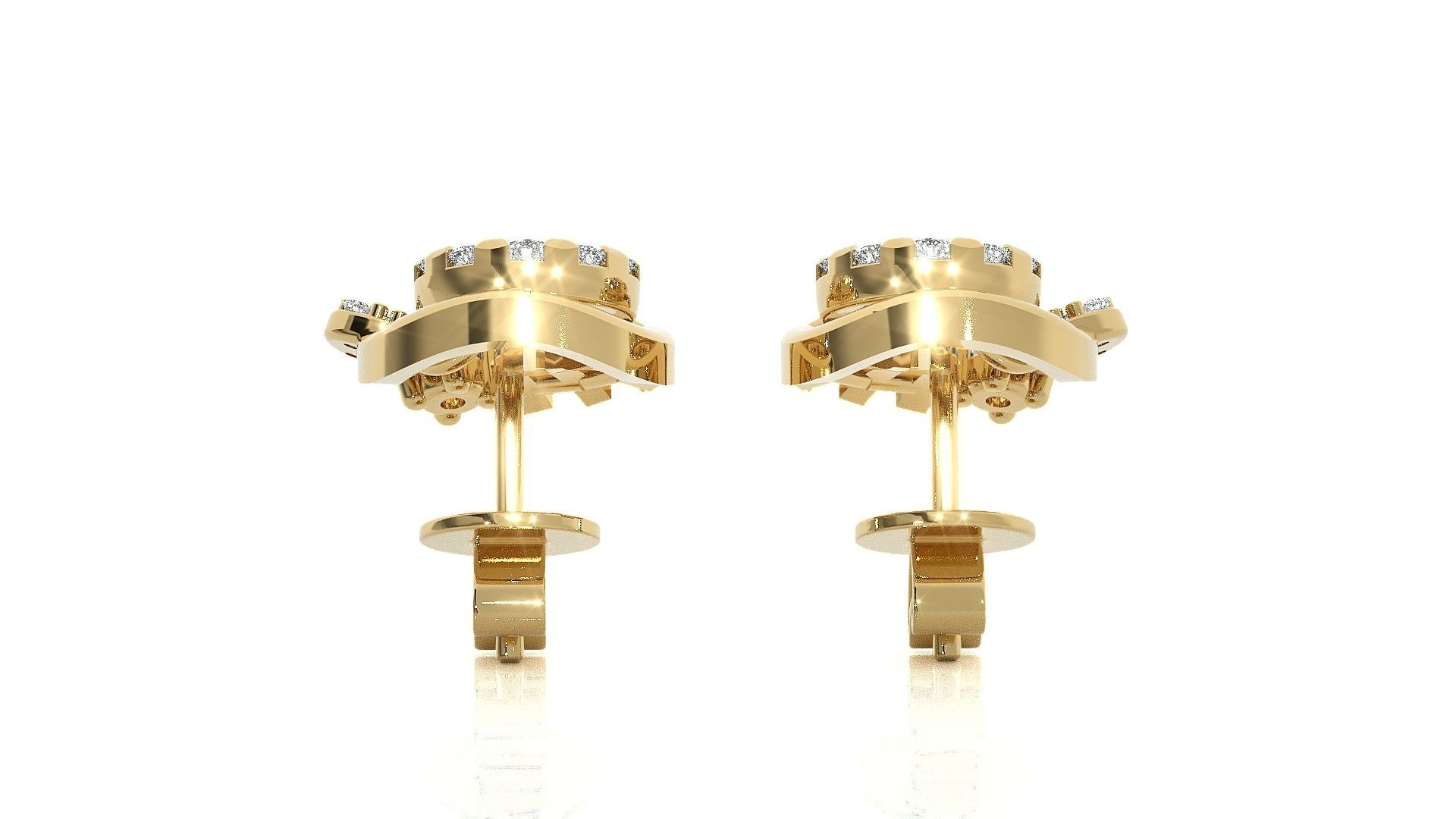 Solitaire Light wt Pendant Earrings Set 3dm stl obj mtl gltf 3D print model_21