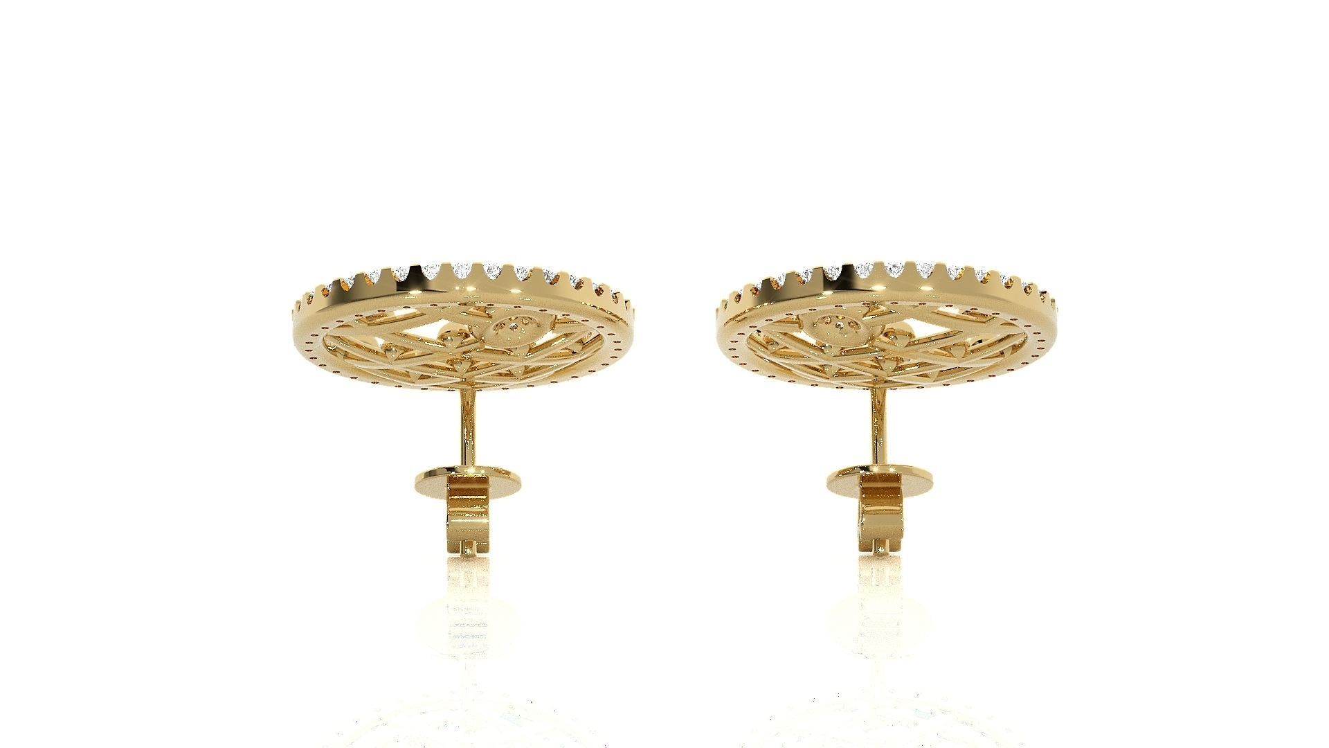 Wire Mesh Light wt Pendant Earrings Set 3dm stl obj mtl gltf glb 3D print model_20