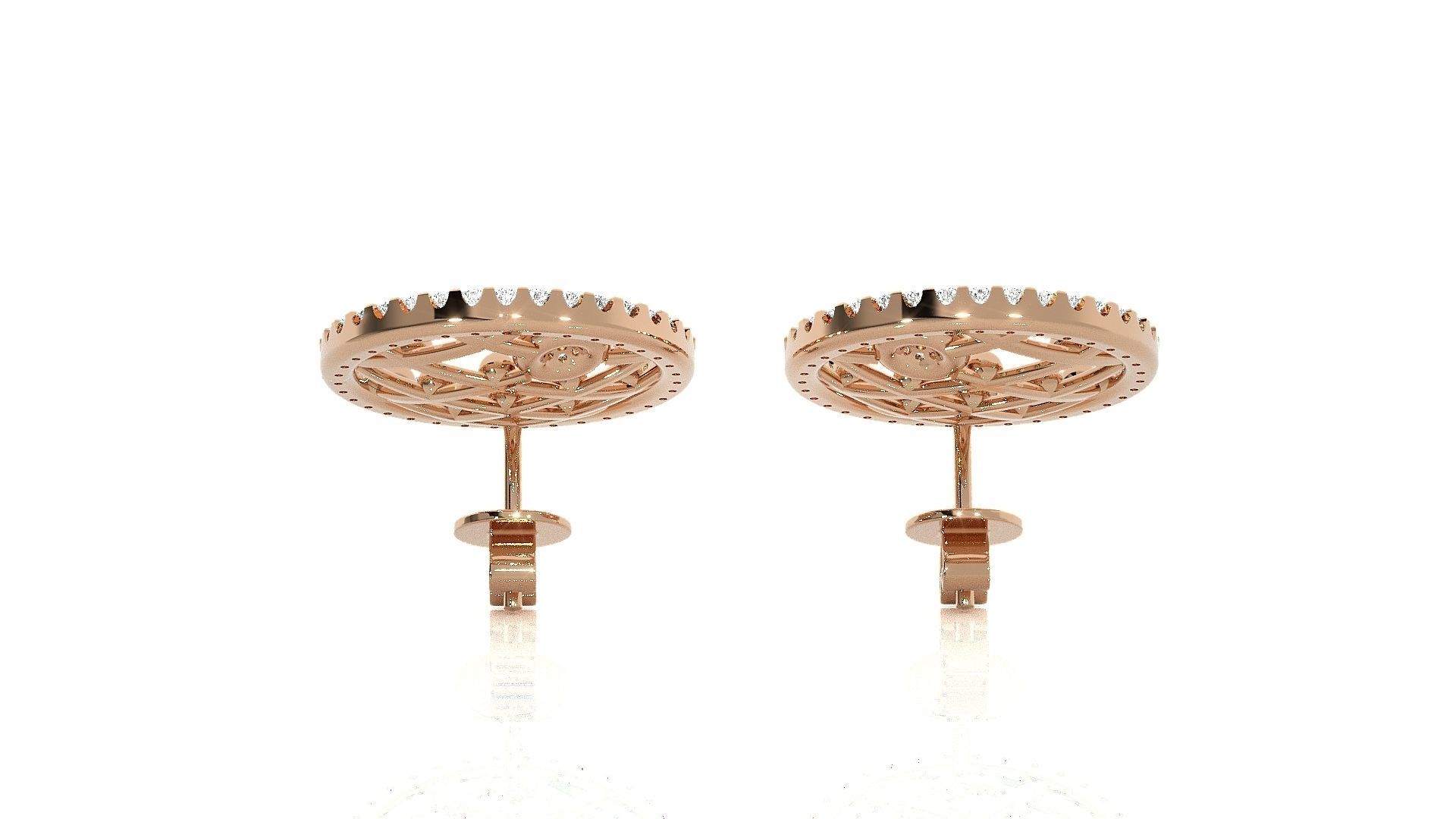 Wire Mesh Light wt Pendant Earrings Set 3dm stl obj mtl gltf glb 3D print model_6