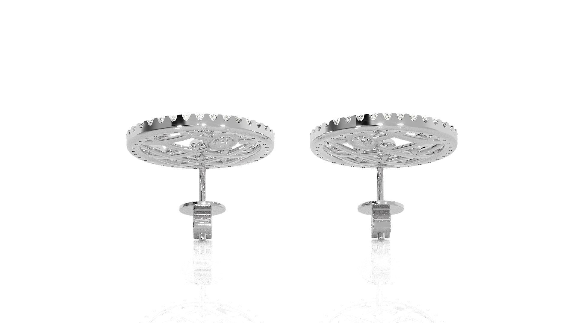 Wire Mesh Light wt Pendant Earrings Set 3dm stl obj mtl gltf glb 3D print model_13