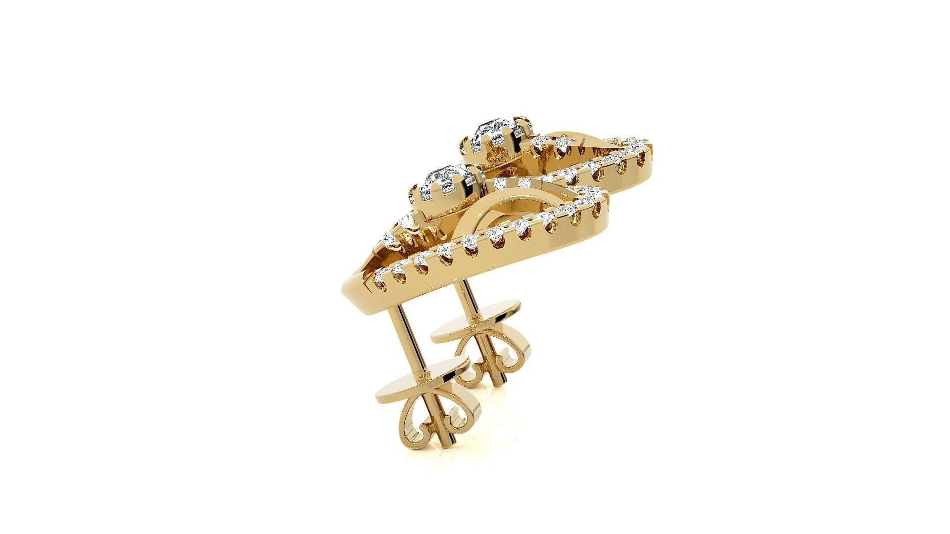 Solitaire Light wt Pendant Earrings Set 3dm stl obj mtl gltf 3D print model_21