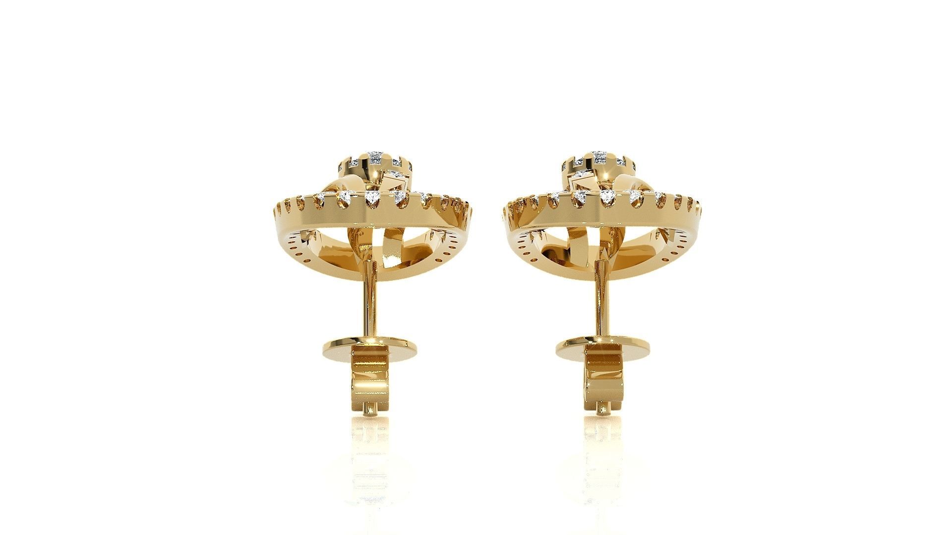 Solitaire Light wt Pendant Earrings Set 3dm stl obj mtl gltf 3D print model_20