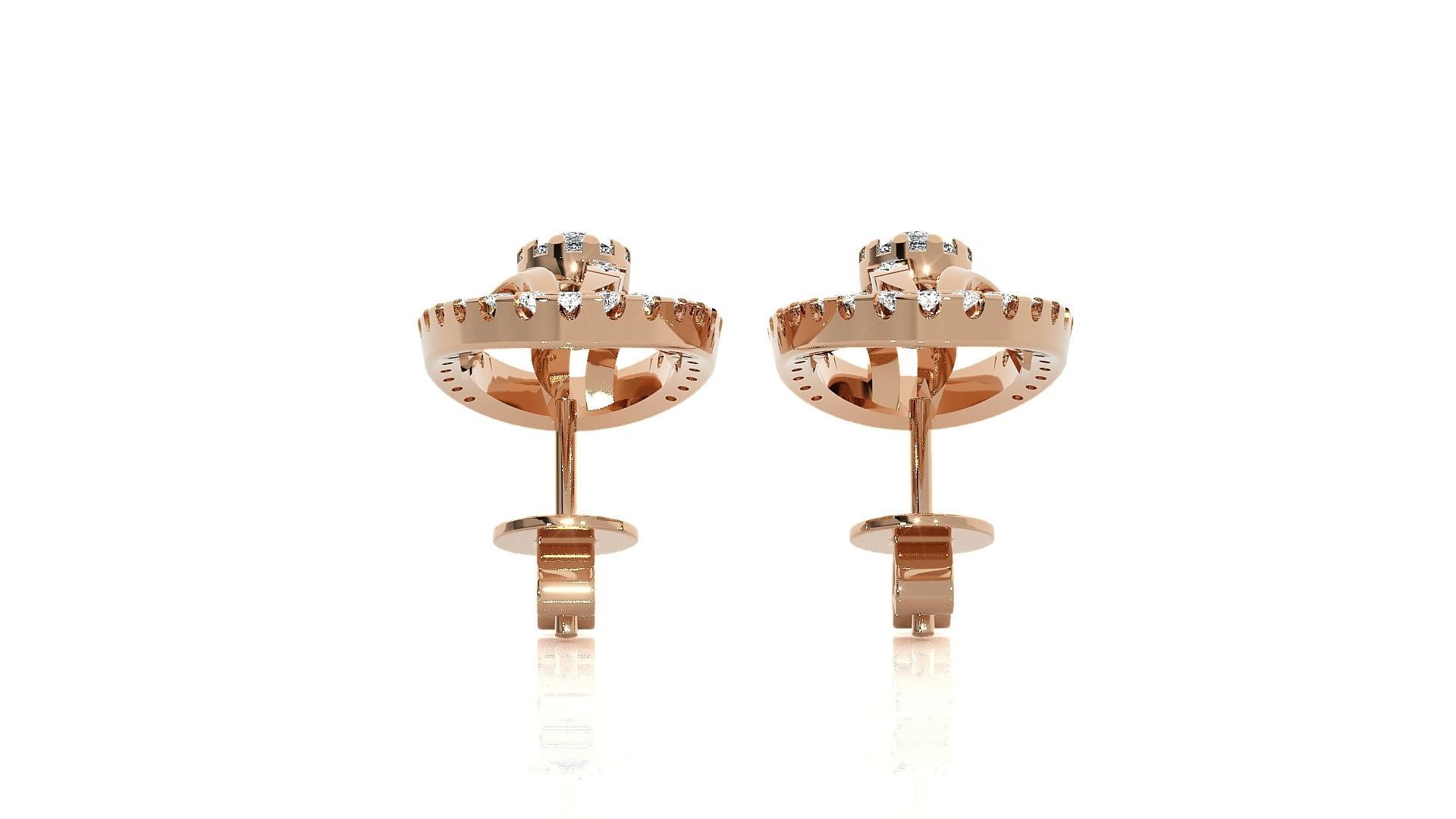 Solitaire Light wt Pendant Earrings Set 3dm stl obj mtl gltf 3D print model_6