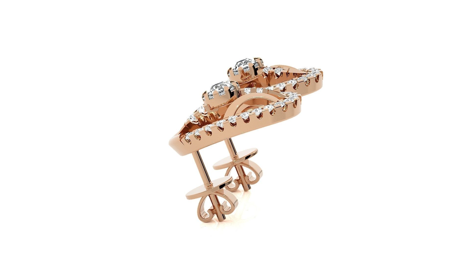 Solitaire Light wt Pendant Earrings Set 3dm stl obj mtl gltf 3D print model_7