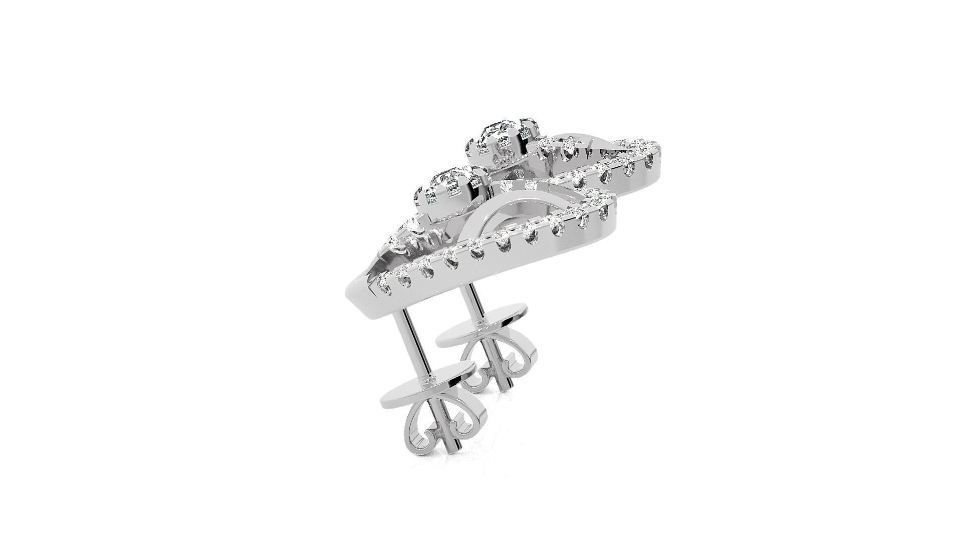 Solitaire Light wt Pendant Earrings Set 3dm stl obj mtl gltf 3D print model_15