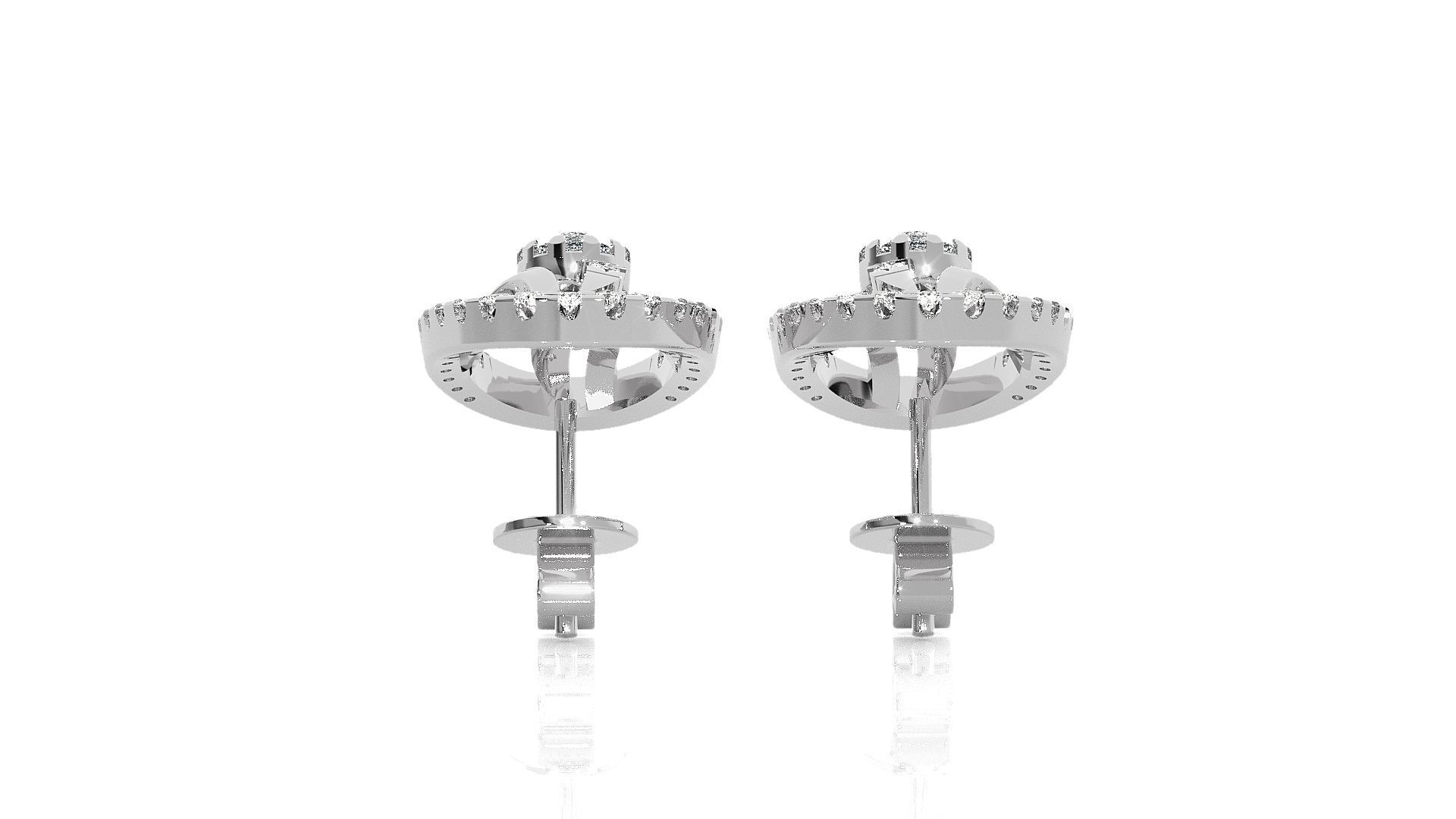 Solitaire Light wt Pendant Earrings Set 3dm stl obj mtl gltf 3D print model_13