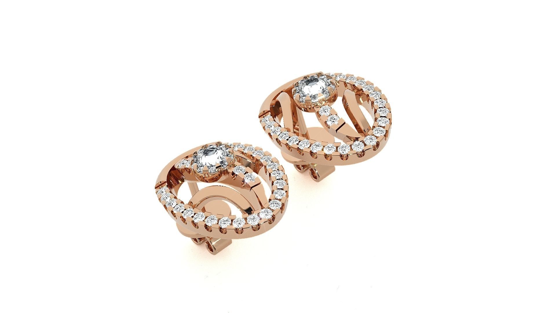 Solitaire Light wt Pendant Earrings Set 3dm stl obj mtl gltf 3D print model_3