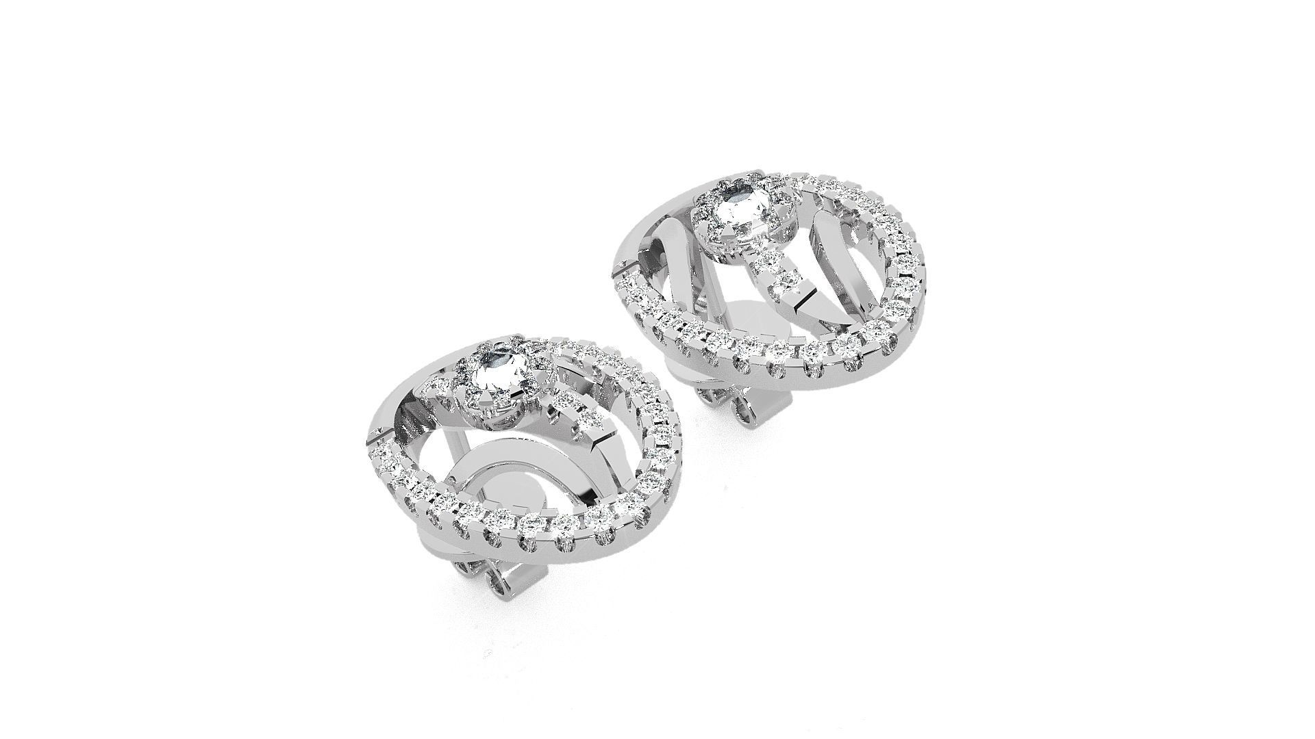 Solitaire Light wt Pendant Earrings Set 3dm stl obj mtl gltf 3D print model_12