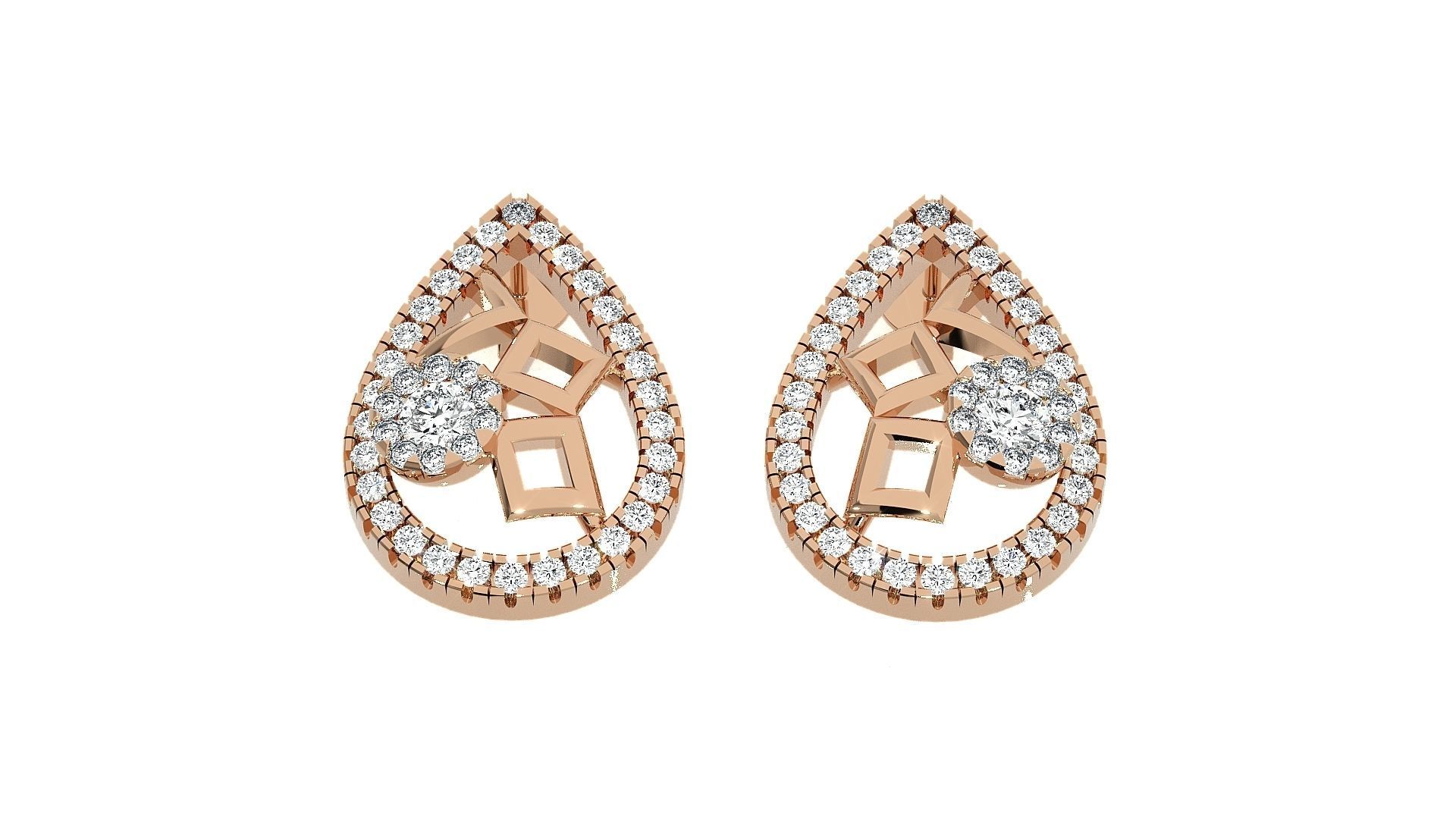 Mesh Wire Light wt Pendant Earrings Set 3dm stl obj mtl gltf  3D print model_1