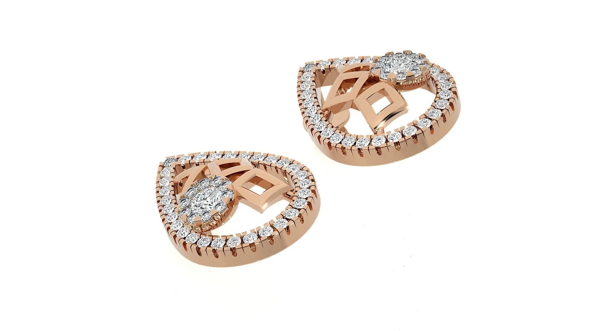 Mesh Wire Light wt Pendant Earrings Set 3dm stl obj mtl gltf  3D print model_3