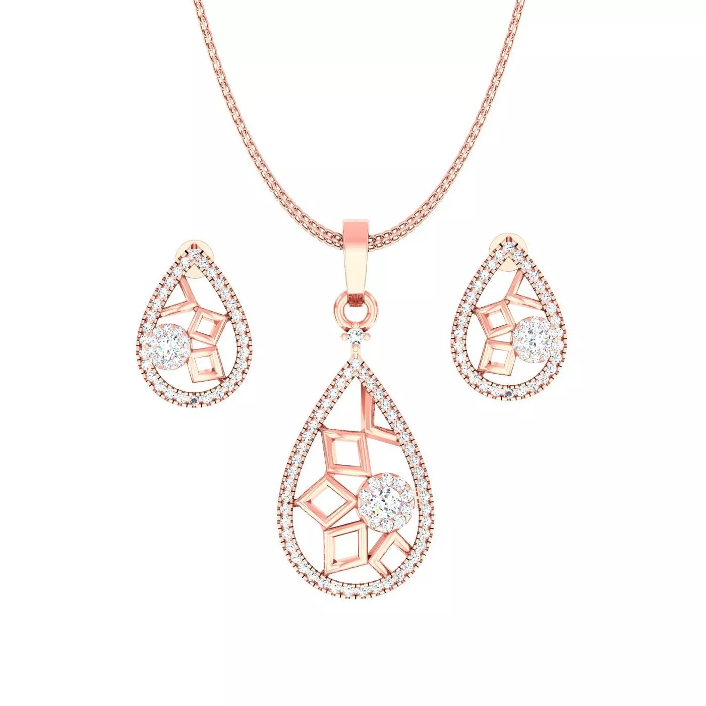 Mesh Wire Light wt Pendant Earrings Set 3dm stl obj mtl gltf  3D print model_0