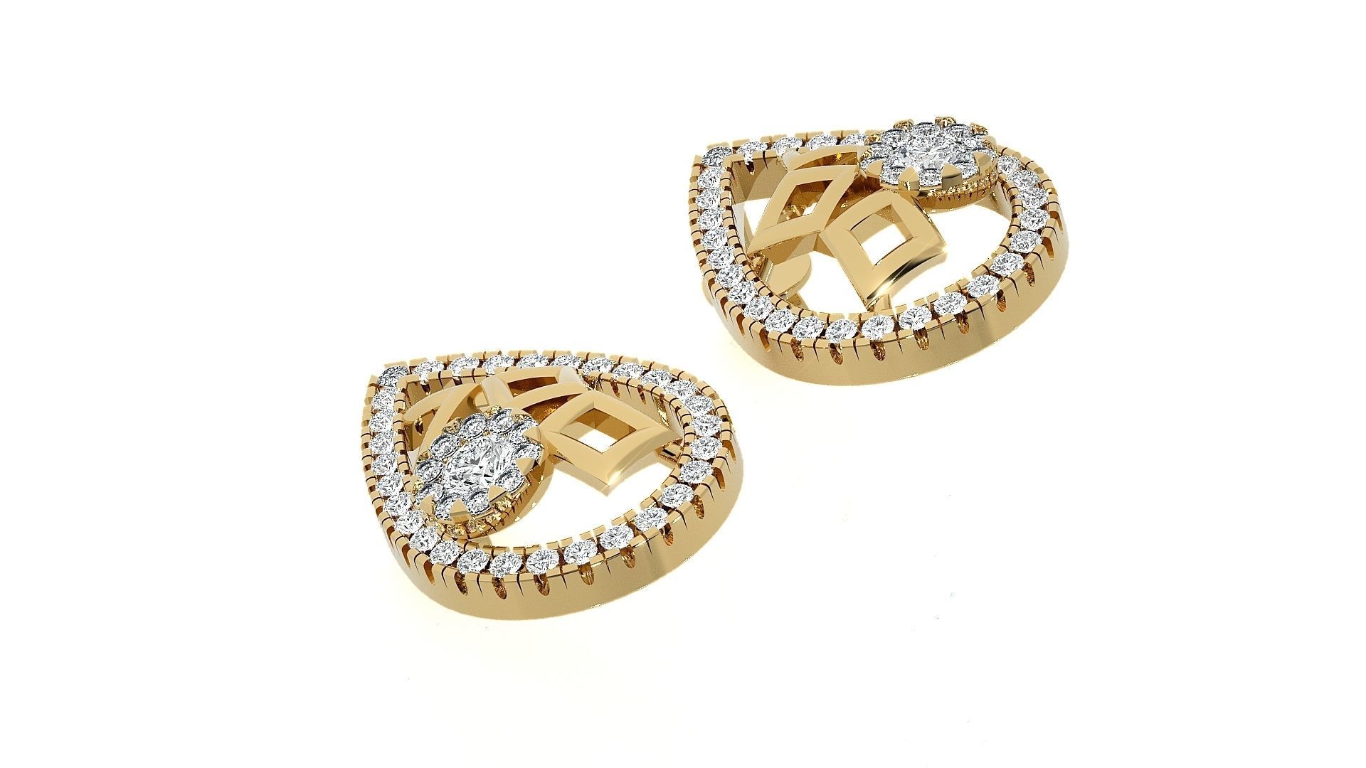 Mesh Wire Light wt Pendant Earrings Set 3dm stl obj mtl gltf  3D print model_18