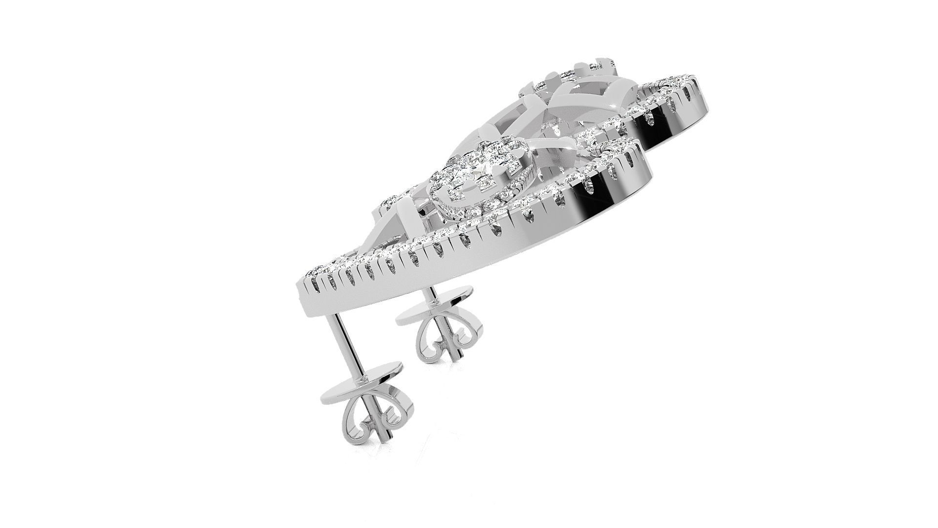 Mesh Wire Light wt Pendant Earrings Set 3dm stl obj mtl gltf  3D print model_14