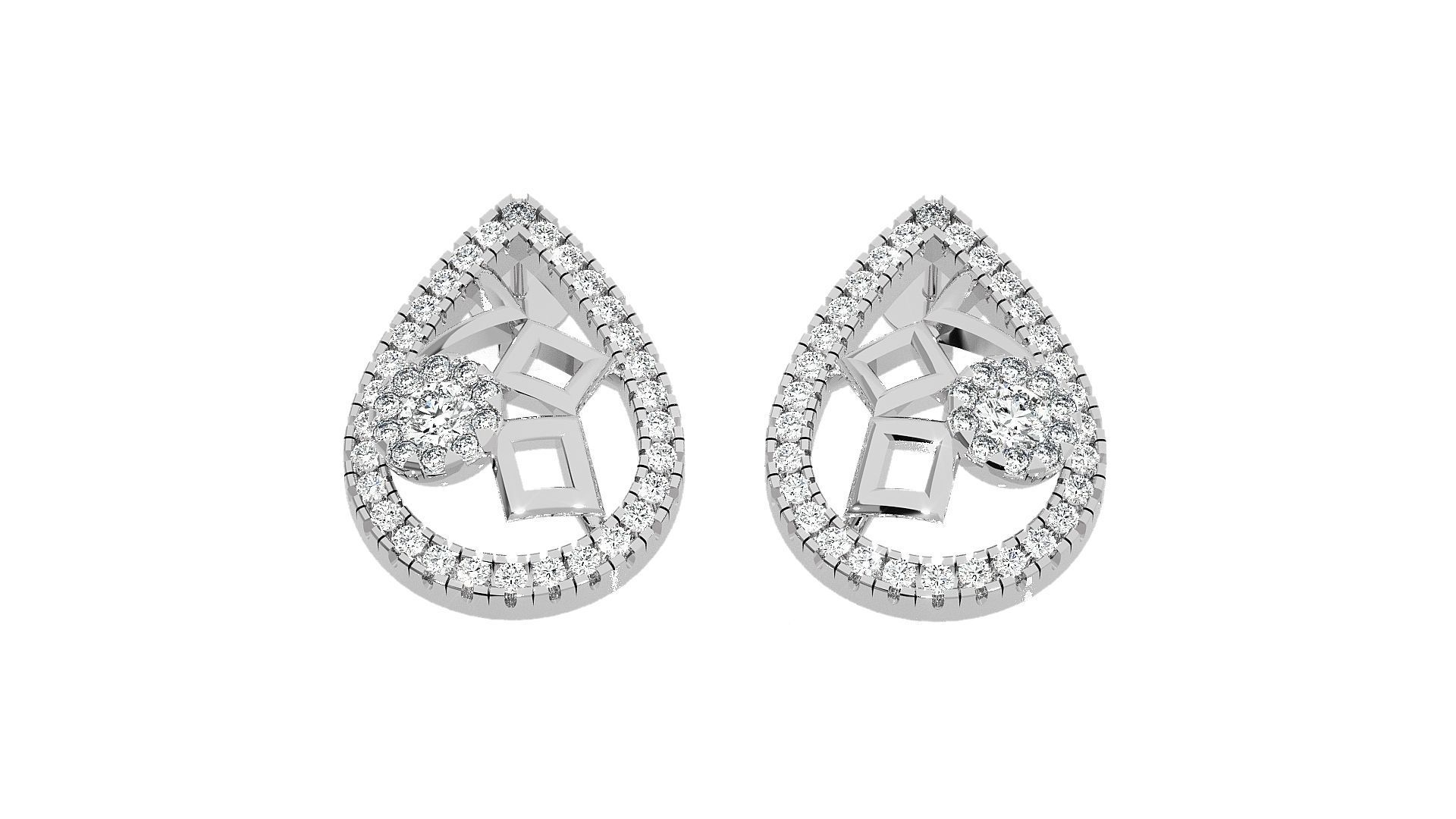 Mesh Wire Light wt Pendant Earrings Set 3dm stl obj mtl gltf  3D print model_9