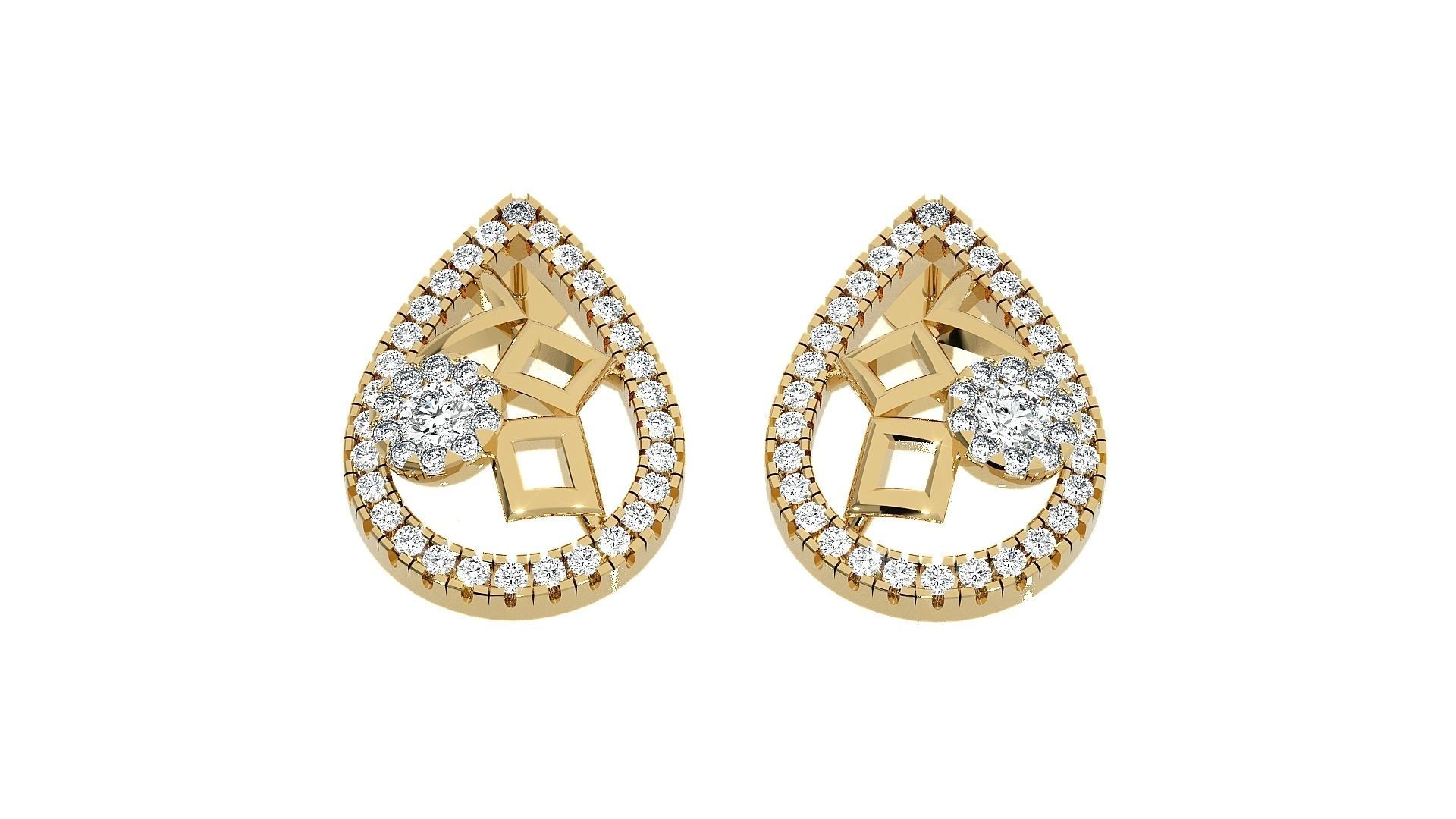 Mesh Wire Light wt Pendant Earrings Set 3dm stl obj mtl gltf  3D print model_16