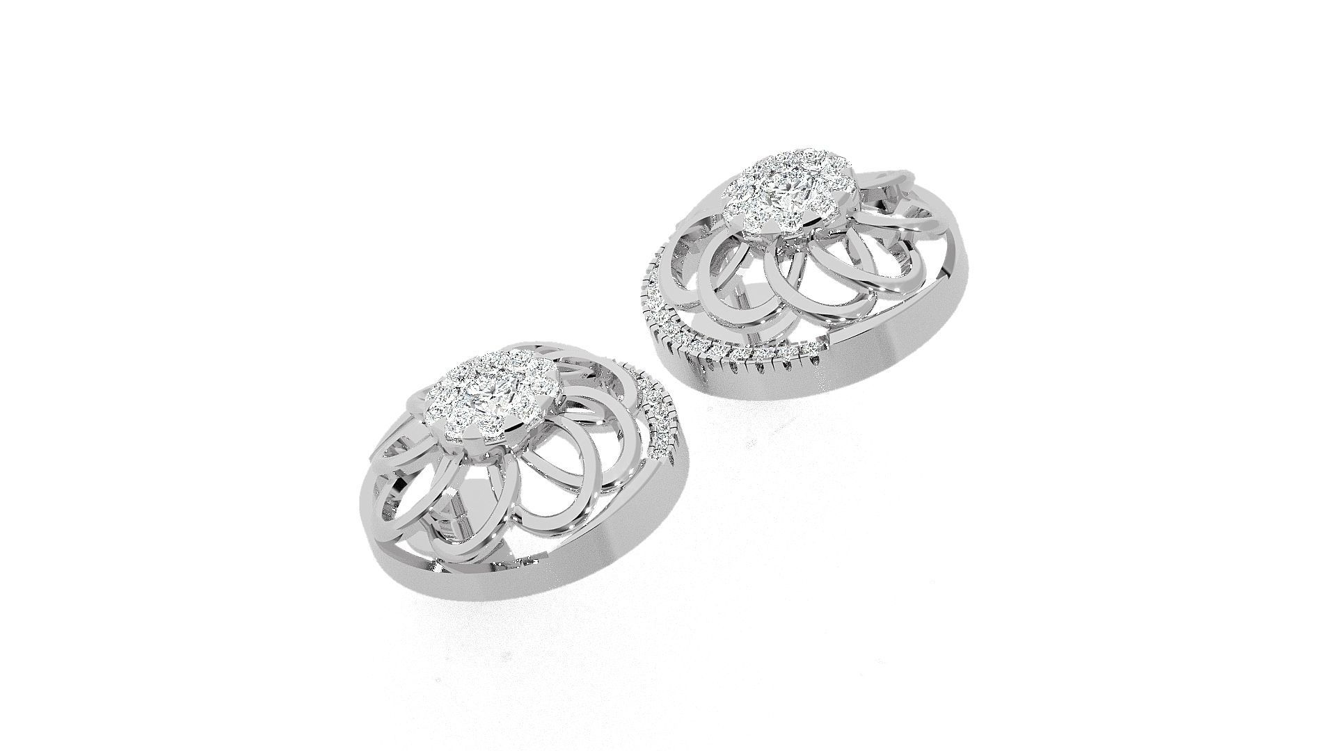 Flower Light wt Pendant Earrings Set 3dm stl obj mtl gltf glb 3D print model_12