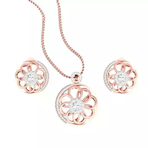 Flower Light wt Pendant Earrings Set 3dm stl obj mtl gltf glb  3D print model
