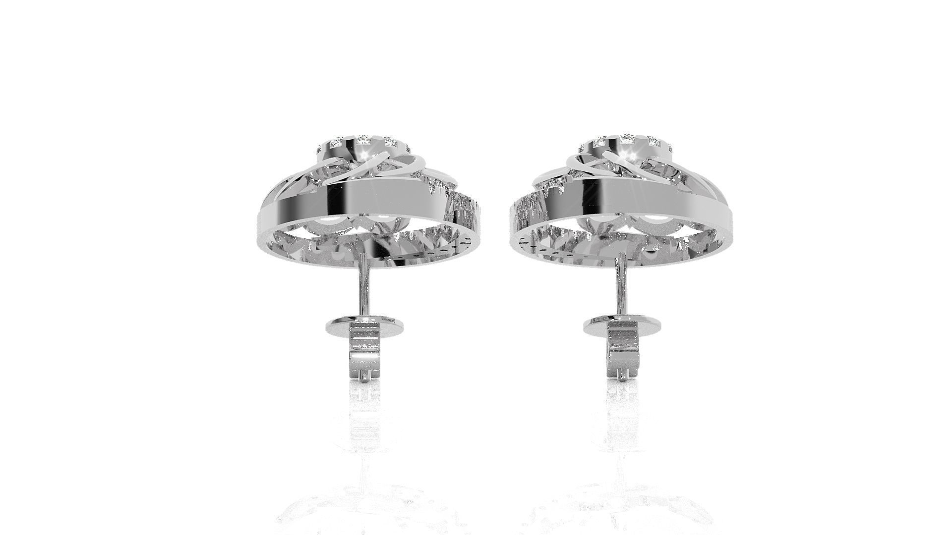 Flower Light wt Pendant Earrings Set 3dm stl obj mtl gltf glb 3D print model_13