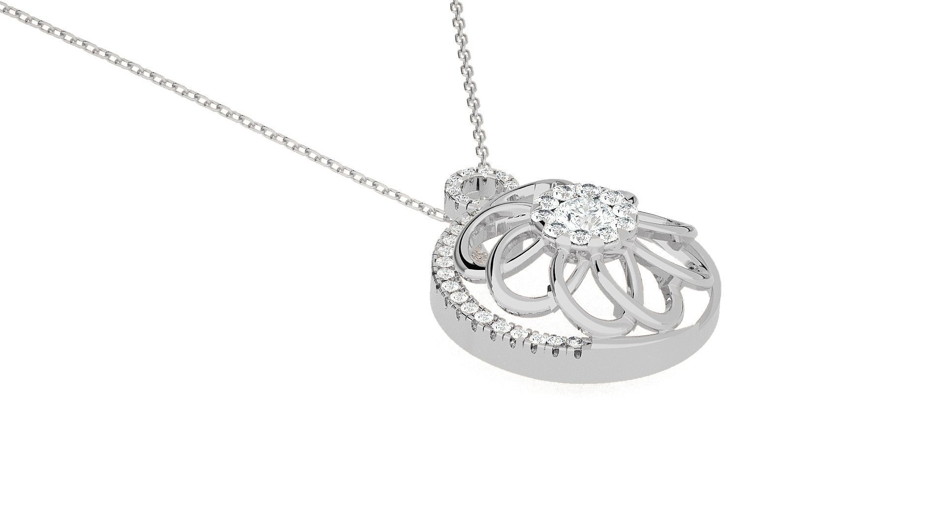 Flower Light wt Pendant Earrings Set 3dm stl obj mtl gltf glb 3D print model_14