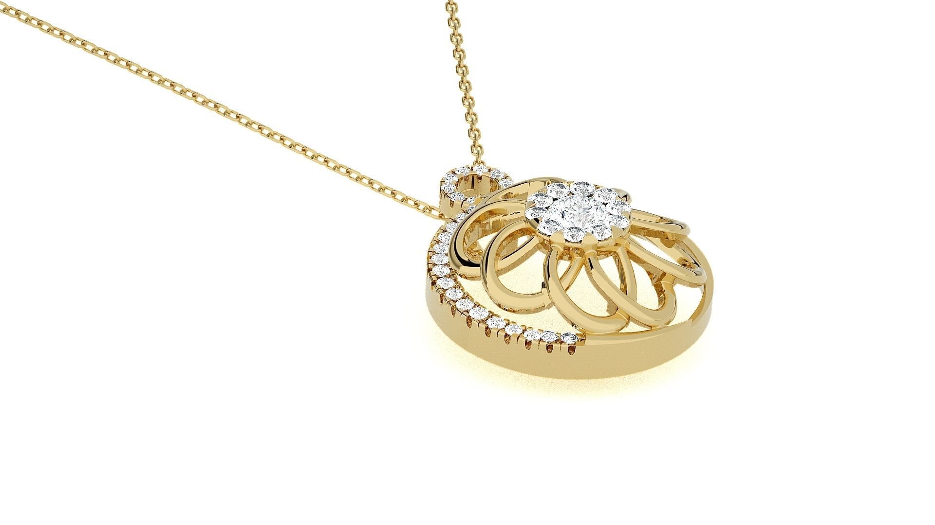 Flower Light wt Pendant Earrings Set 3dm stl obj mtl gltf glb 3D print model_21