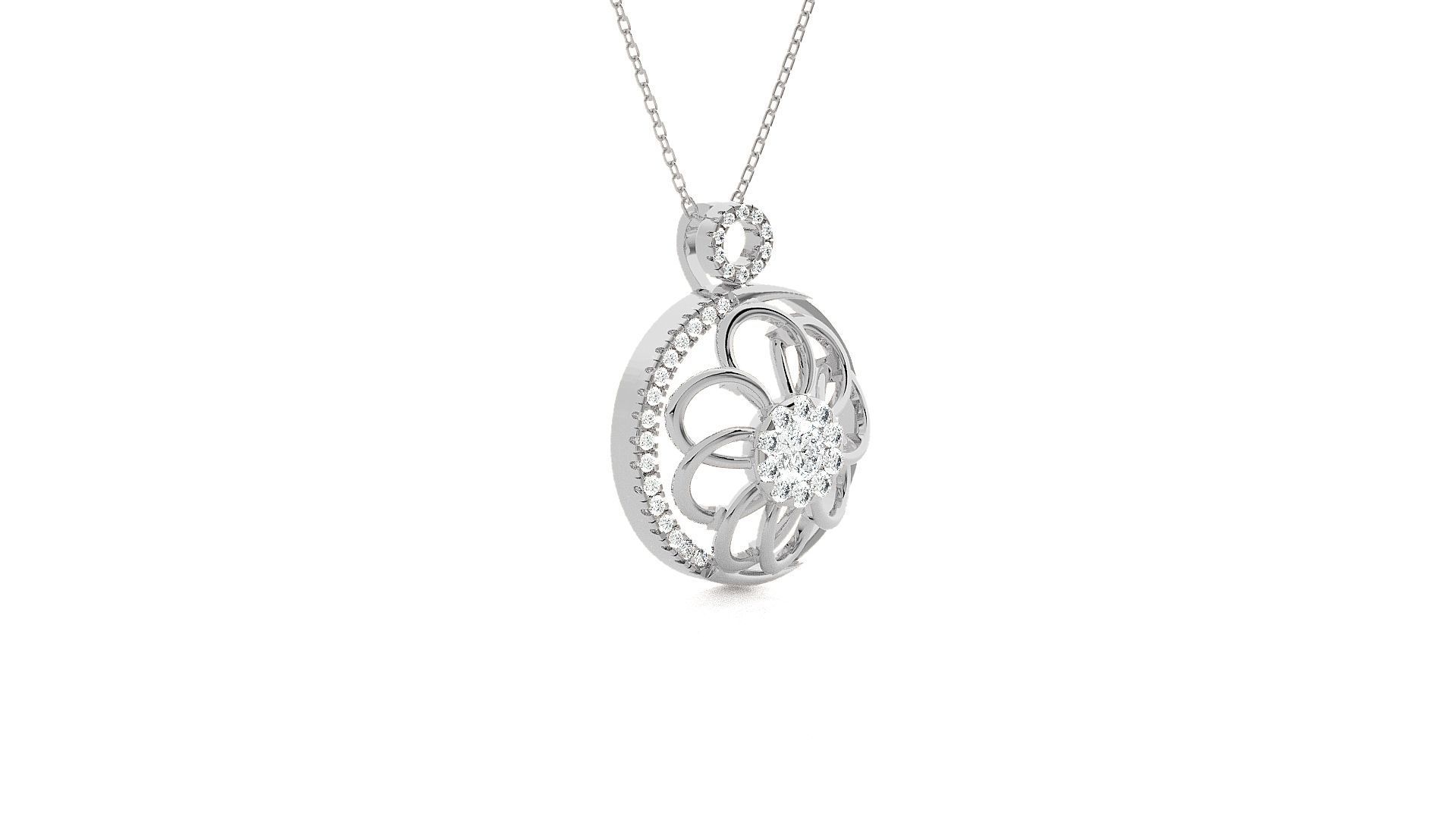 Flower Light wt Pendant Earrings Set 3dm stl obj mtl gltf glb 3D print model_11