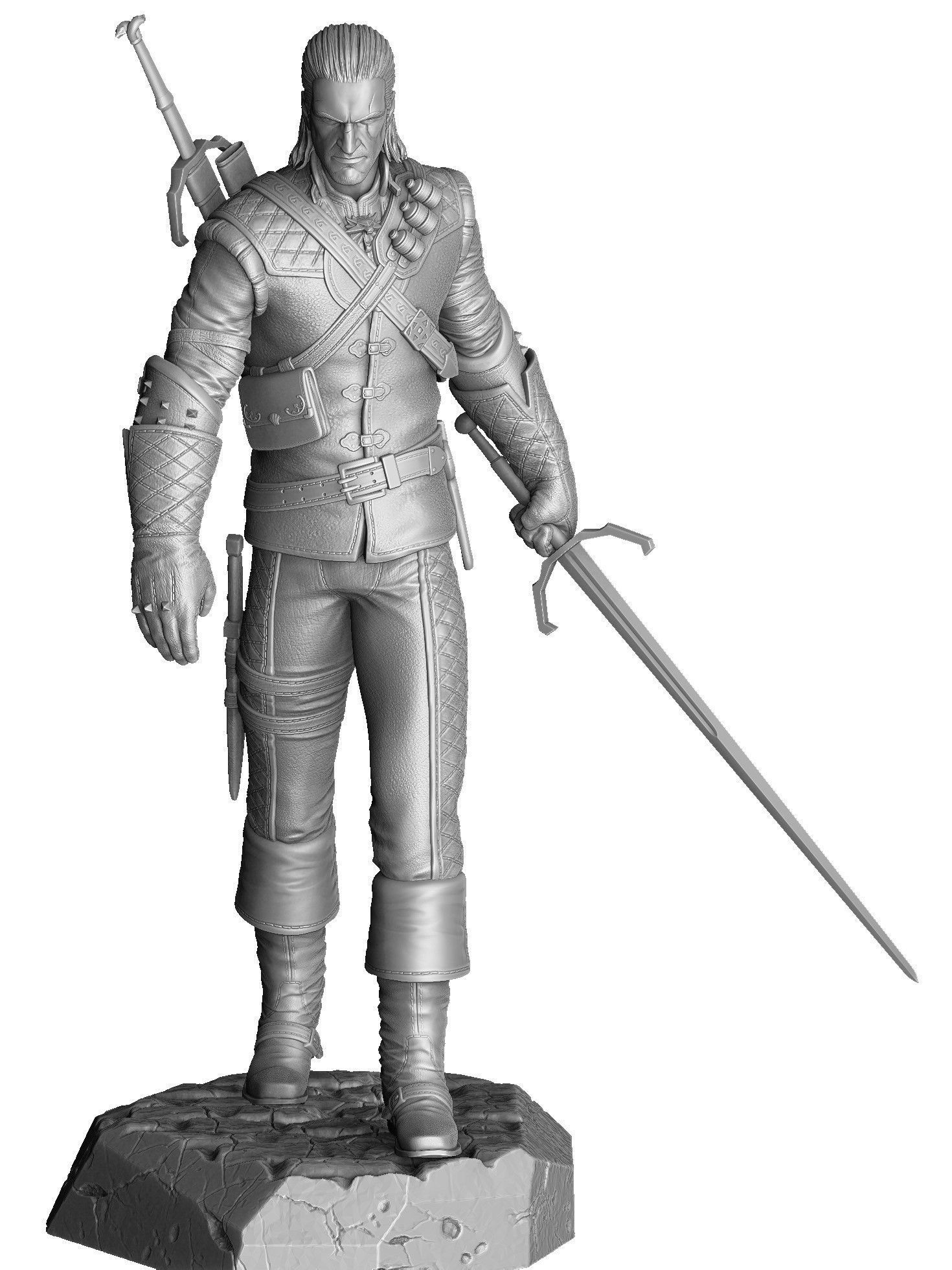 The Witcher Geralt 3 of Rivia for 3D printing STL 3D print model_4