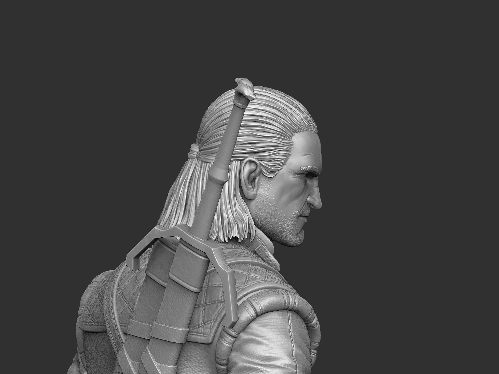 The Witcher Geralt 3 of Rivia for 3D printing STL 3D print model_5
