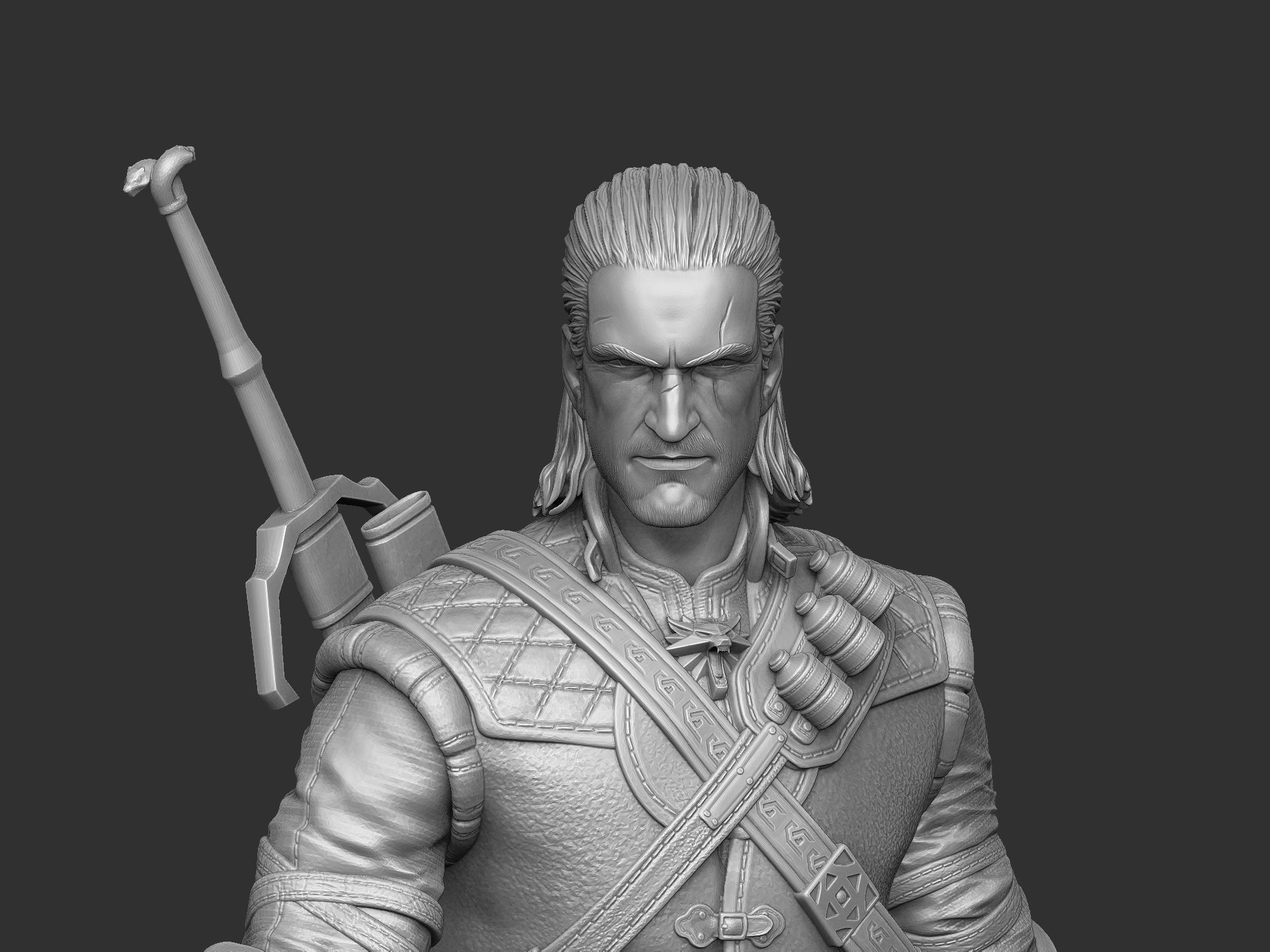 The Witcher Geralt 3 of Rivia for 3D printing STL 3D print model_7