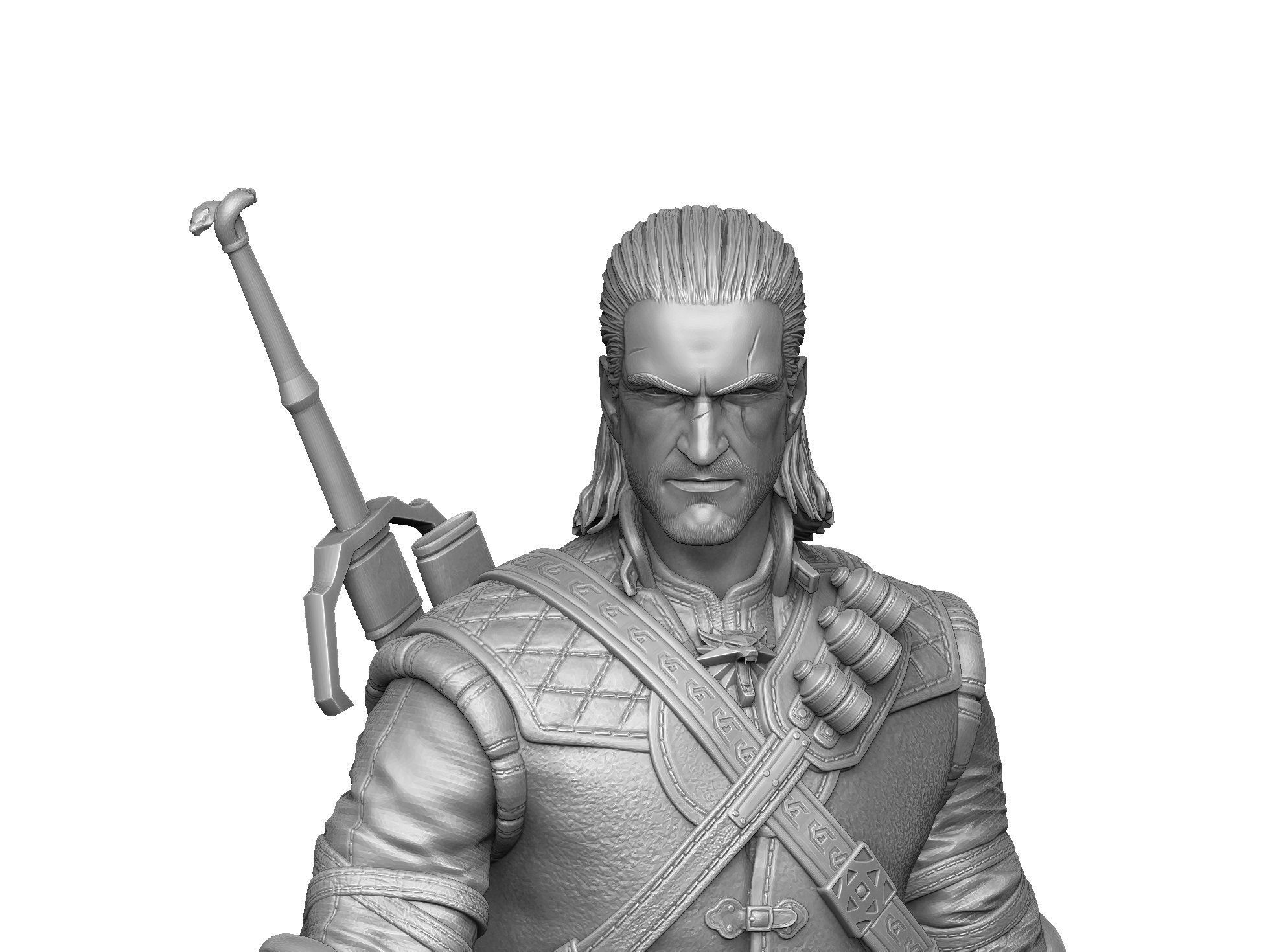 The Witcher Geralt 3 of Rivia for 3D printing STL 3D print model_3