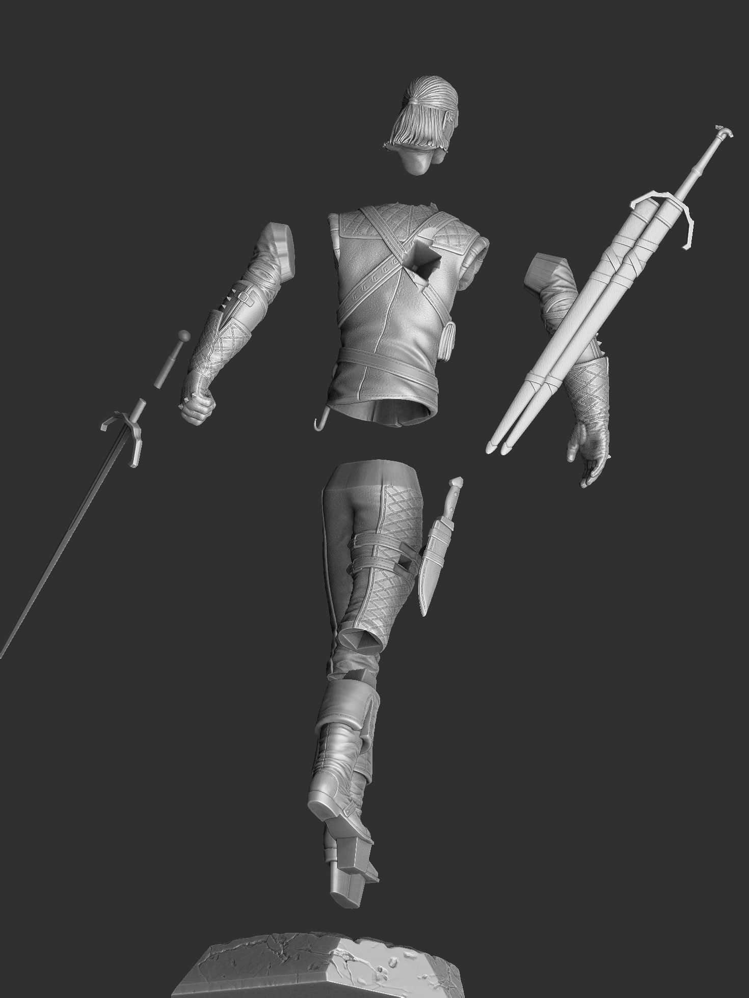 The Witcher Geralt 3 of Rivia for 3D printing STL 3D print model_32