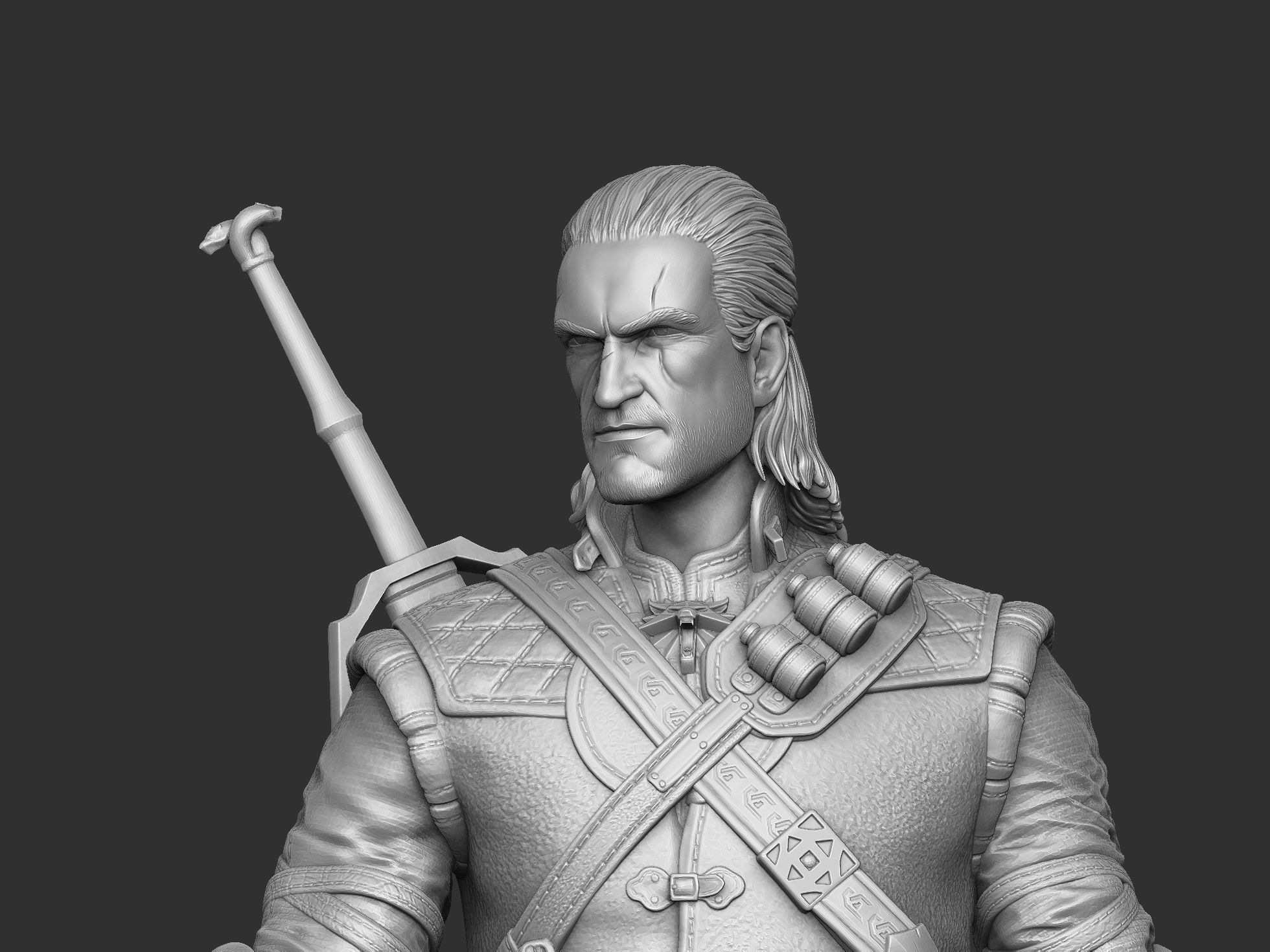 The Witcher Geralt 3 of Rivia for 3D printing STL 3D print model_8