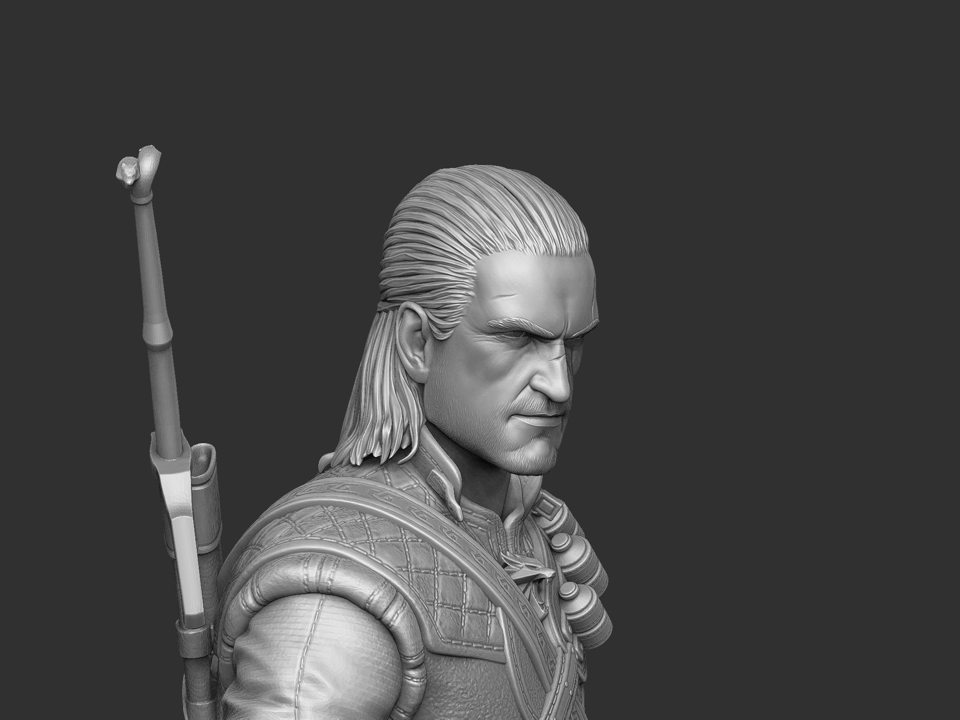 The Witcher Geralt 3 of Rivia for 3D printing STL 3D print model_6