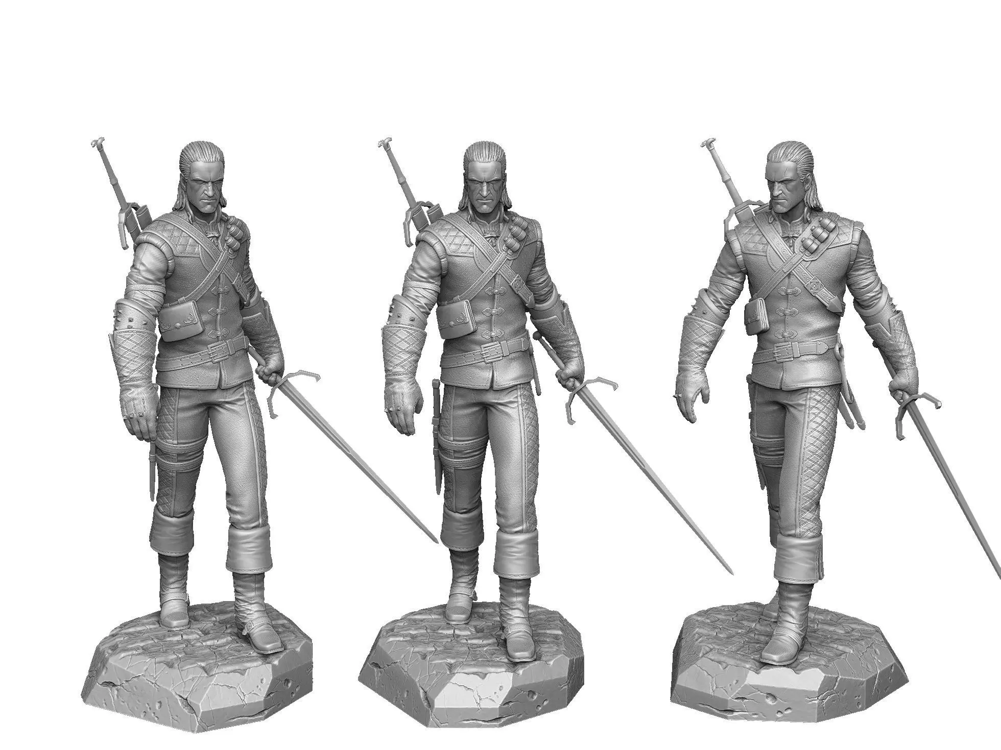 The Witcher Geralt 3 of Rivia for 3D printing STL 3D print model_0