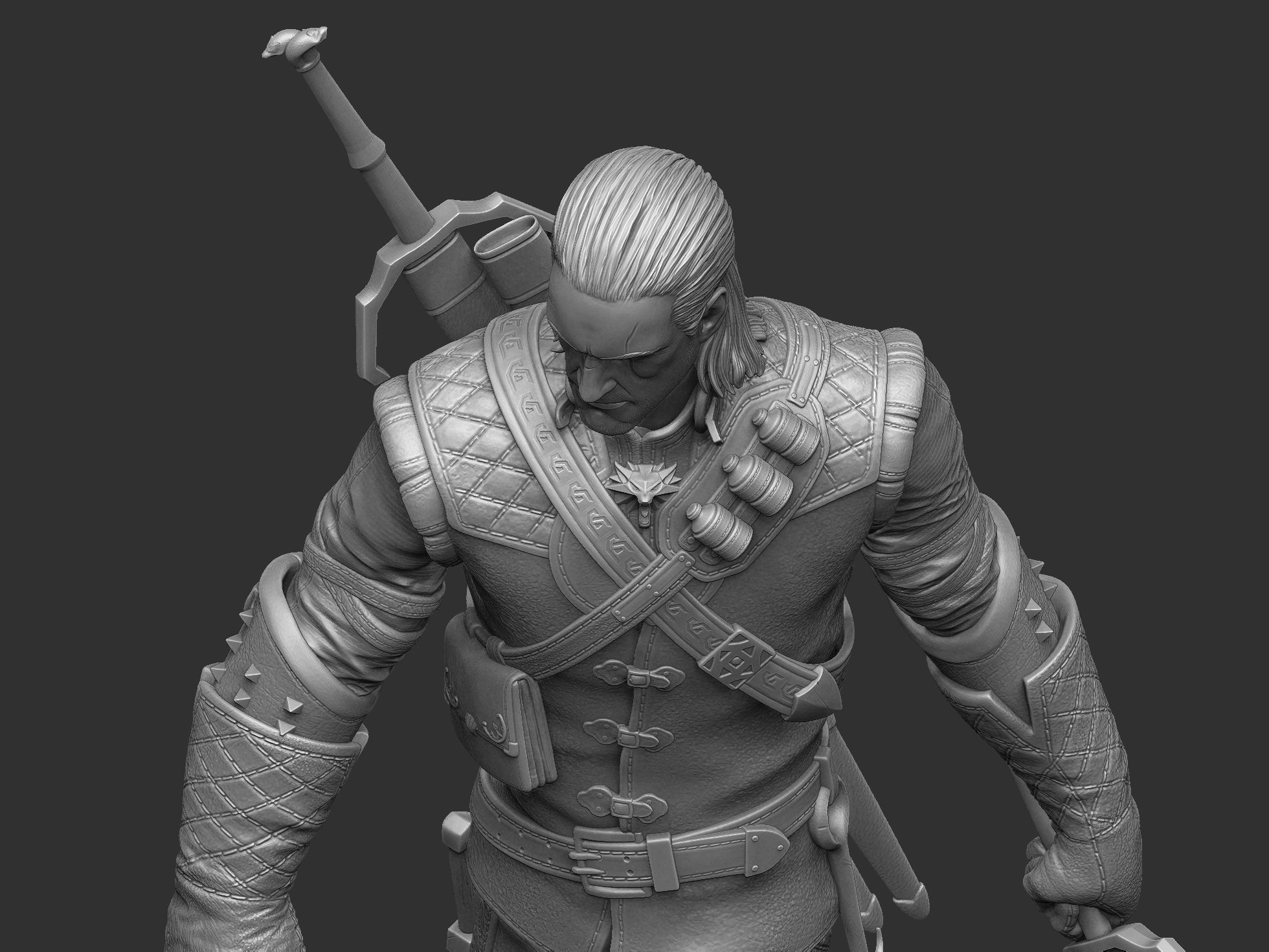 The Witcher Geralt 3 of Rivia for 3D printing STL 3D print model_12