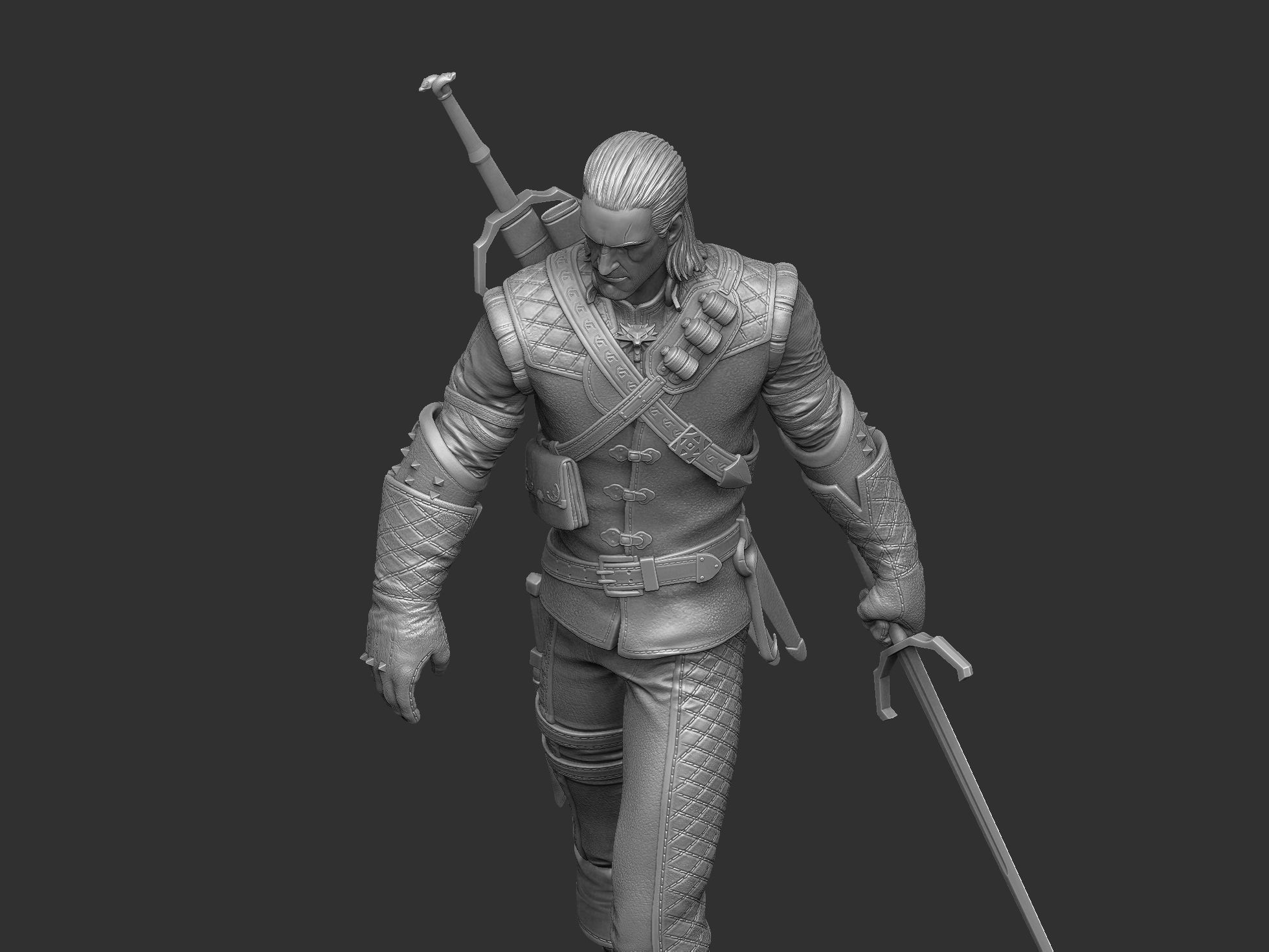 The Witcher Geralt 3 of Rivia for 3D printing STL 3D print model_11