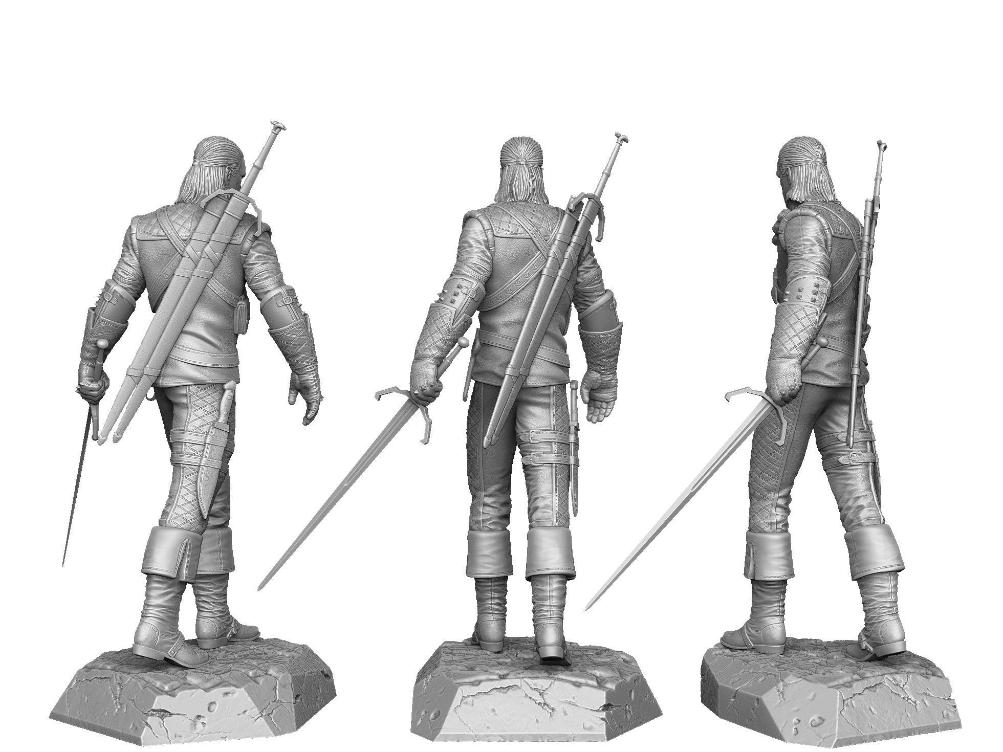 The Witcher Geralt 3 of Rivia for 3D printing STL 3D print model_1
