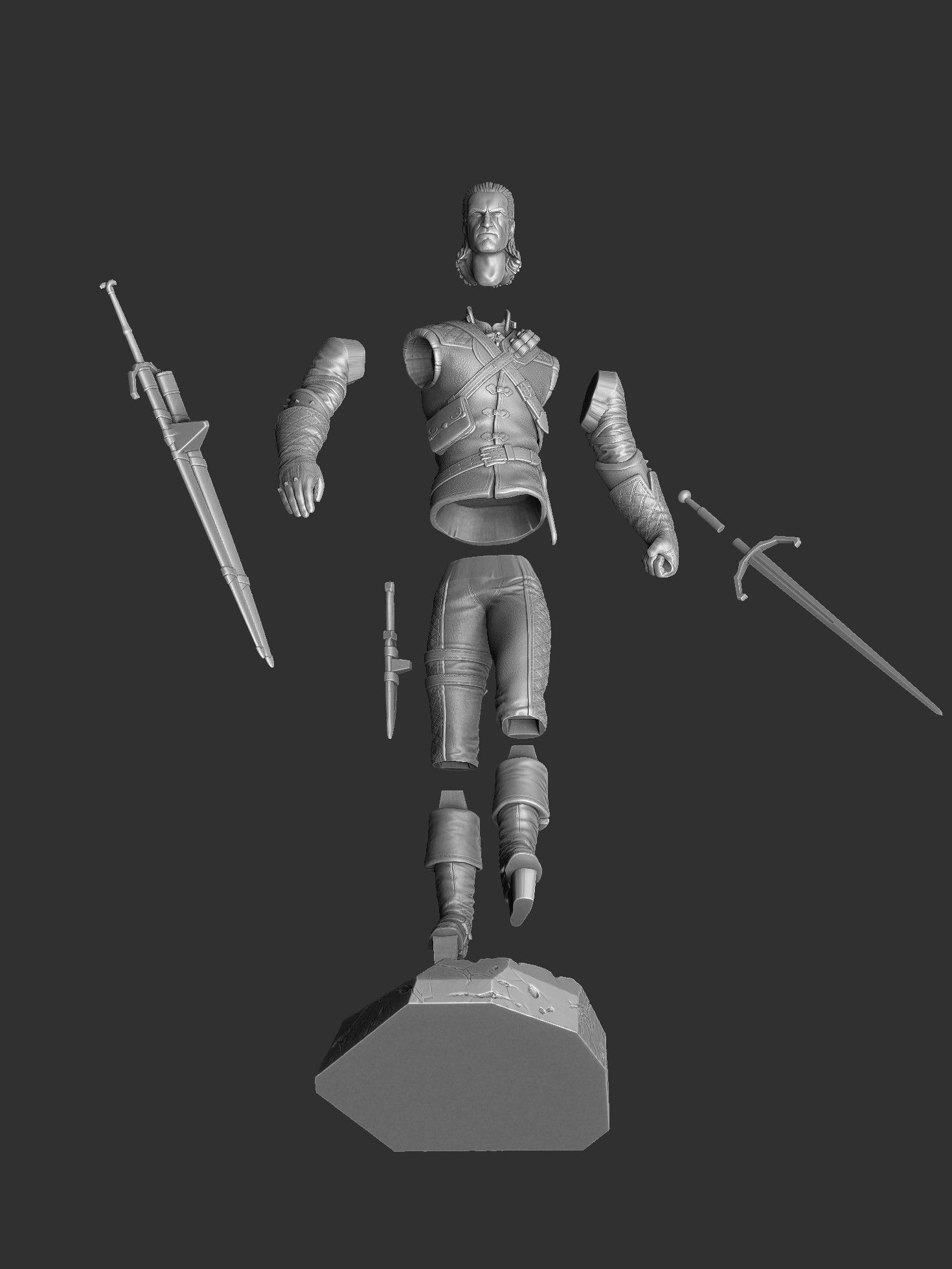 The Witcher Geralt 3 of Rivia for 3D printing STL 3D print model_31