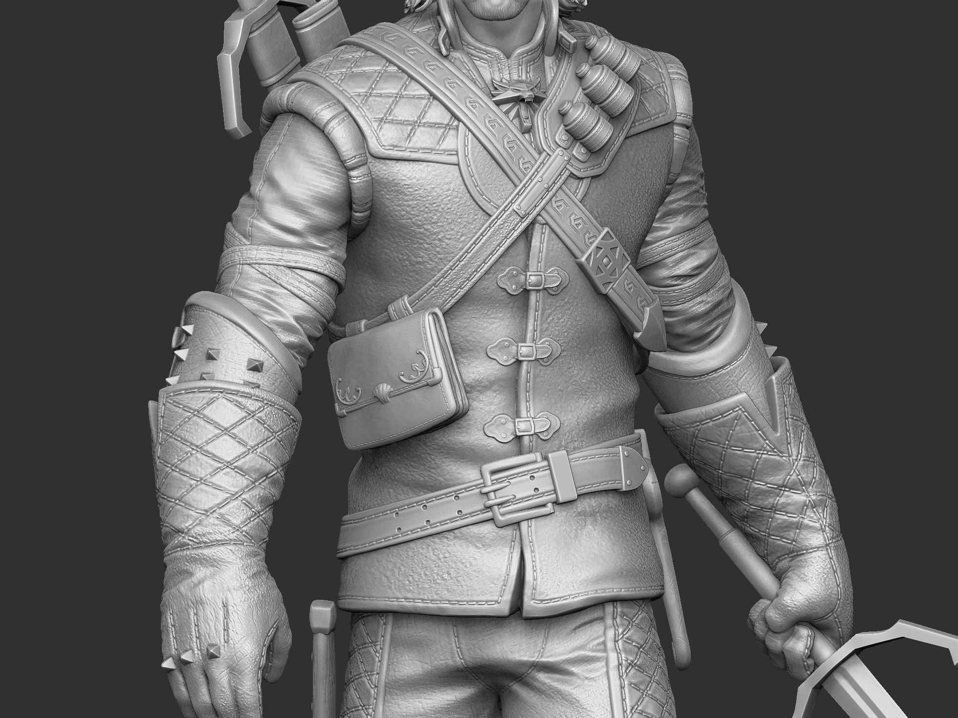 The Witcher Geralt 3 of Rivia for 3D printing STL 3D print model_26